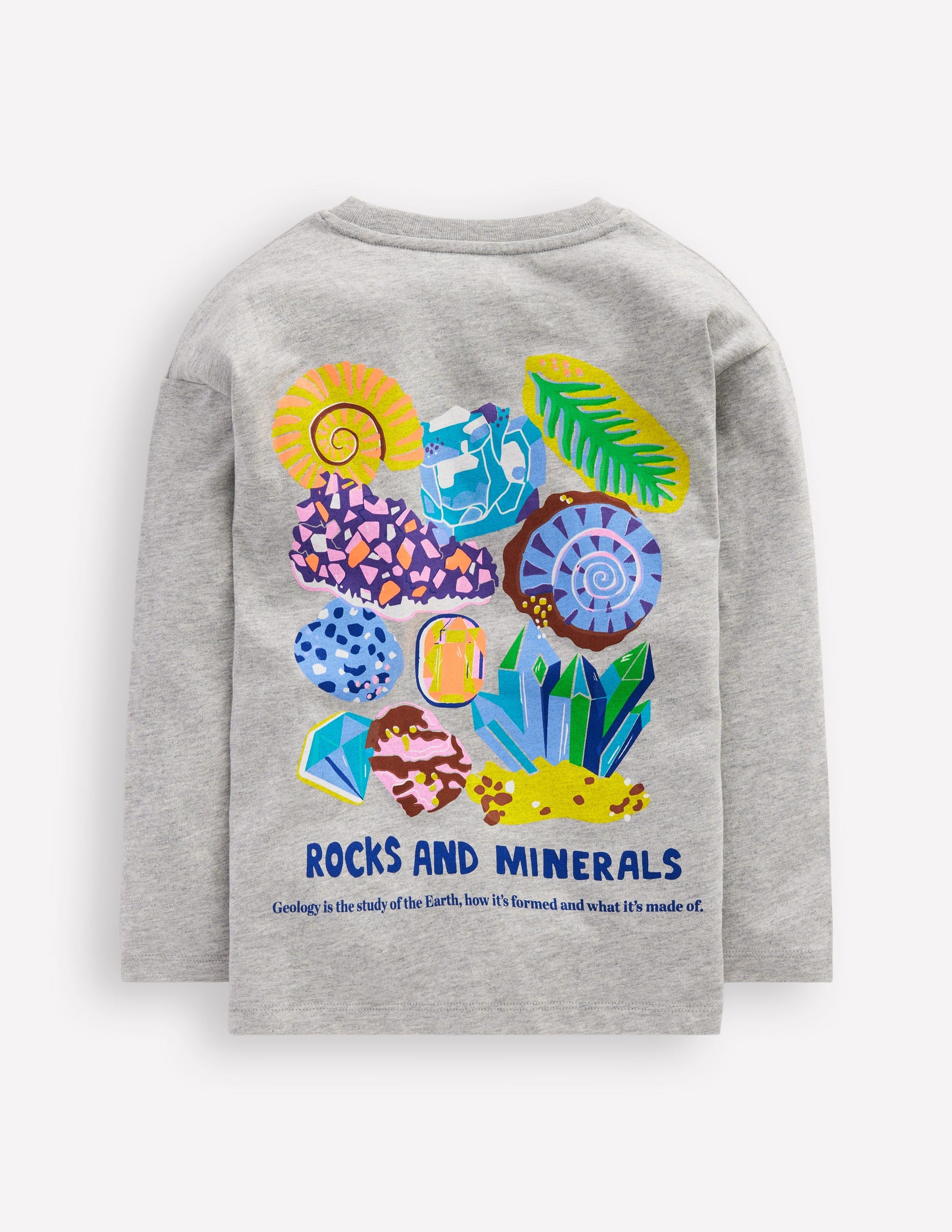 T-shirt à logo scientifique fun-Pierres précieuses gris chiné-2