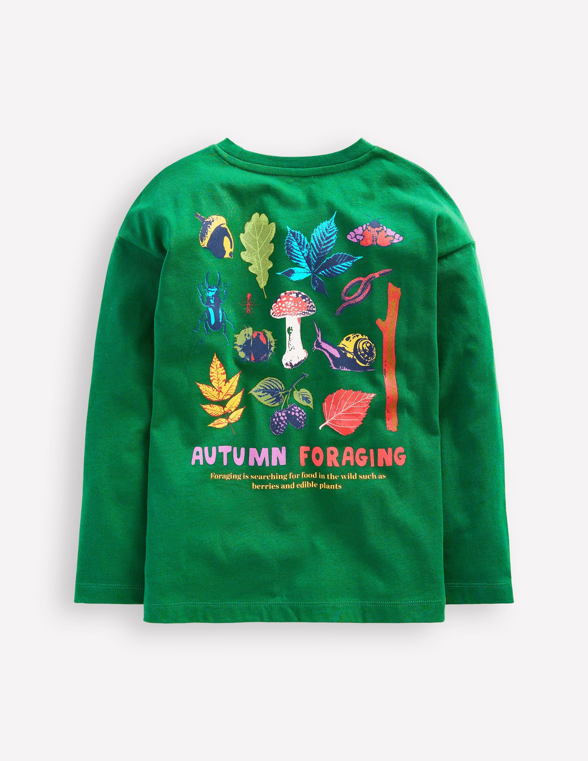 Fun Science Logo T-shirt-Jewel Green Autumn Foraging-2