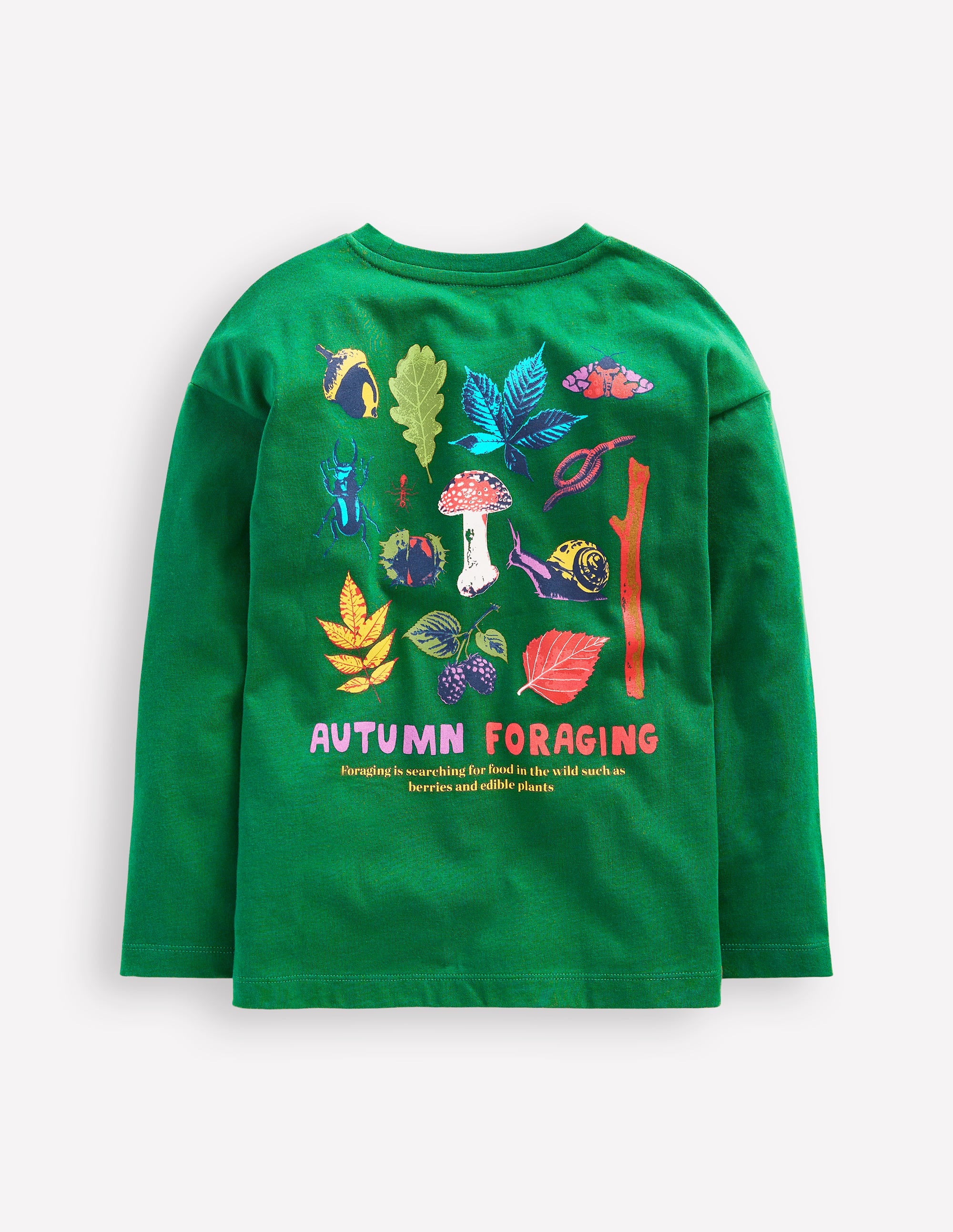 Fun Science Logo T-shirt-Jewel Green Autumn Foraging - Image 2