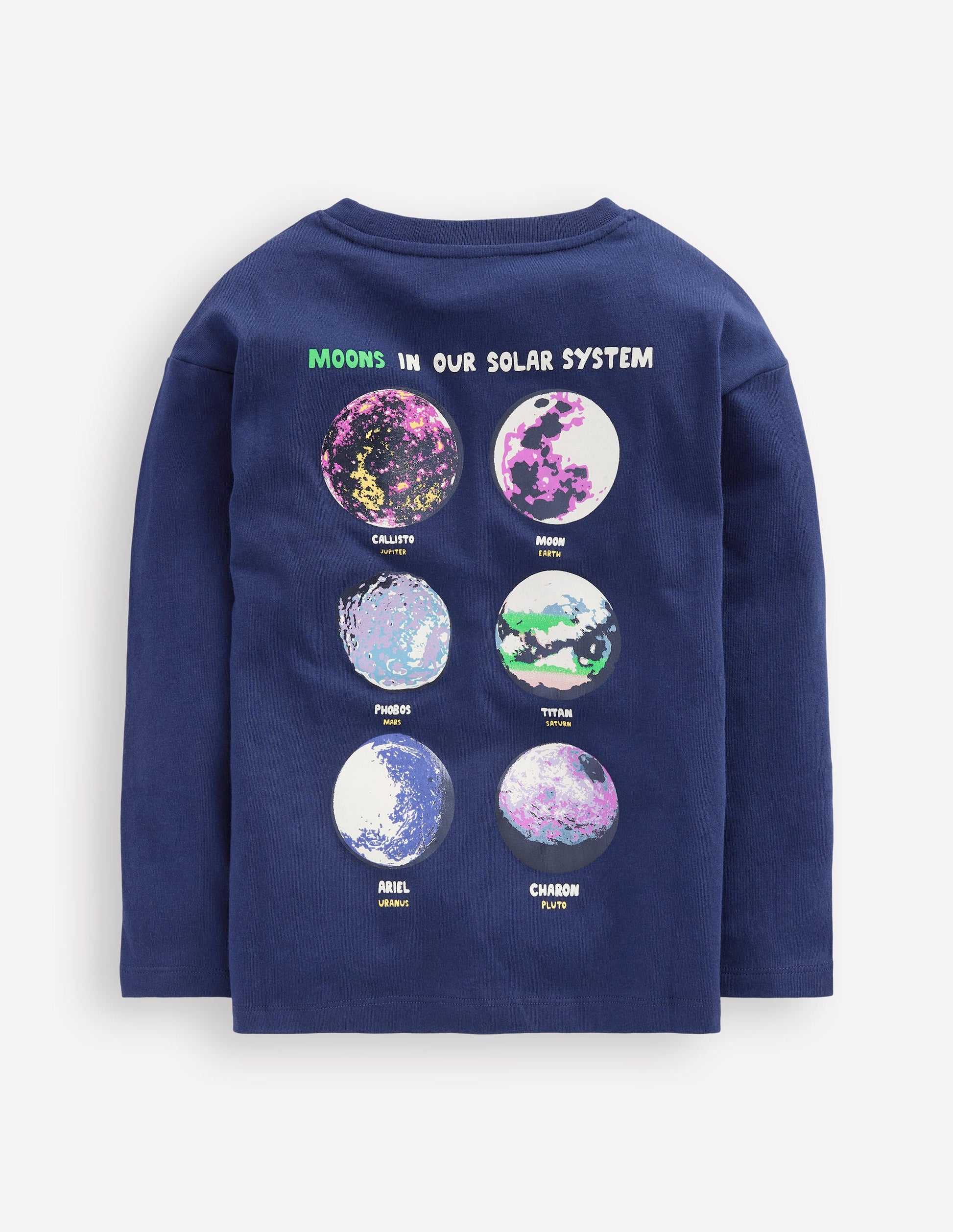 Fun Science Logo T-shirt-College Navy Planets-2