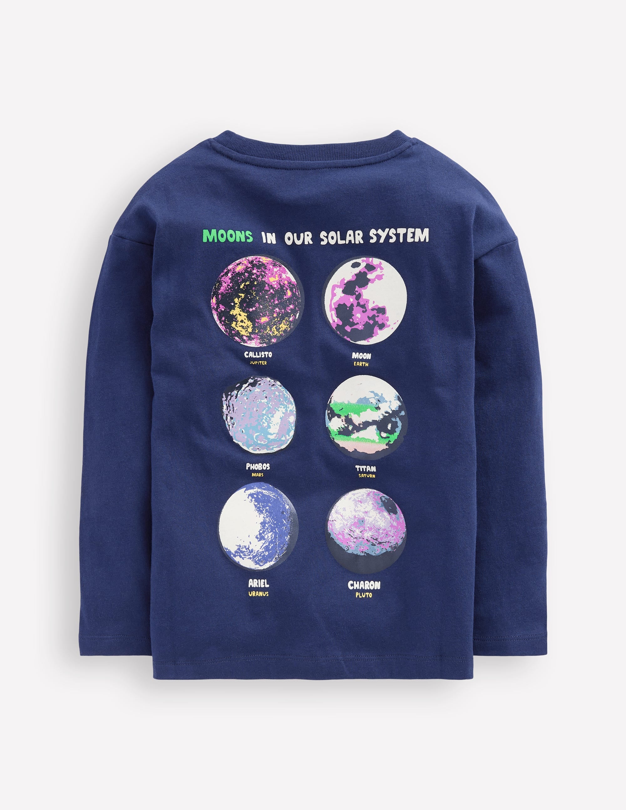 Fun Science Logo T-shirt-College Navy Planets - Image 2