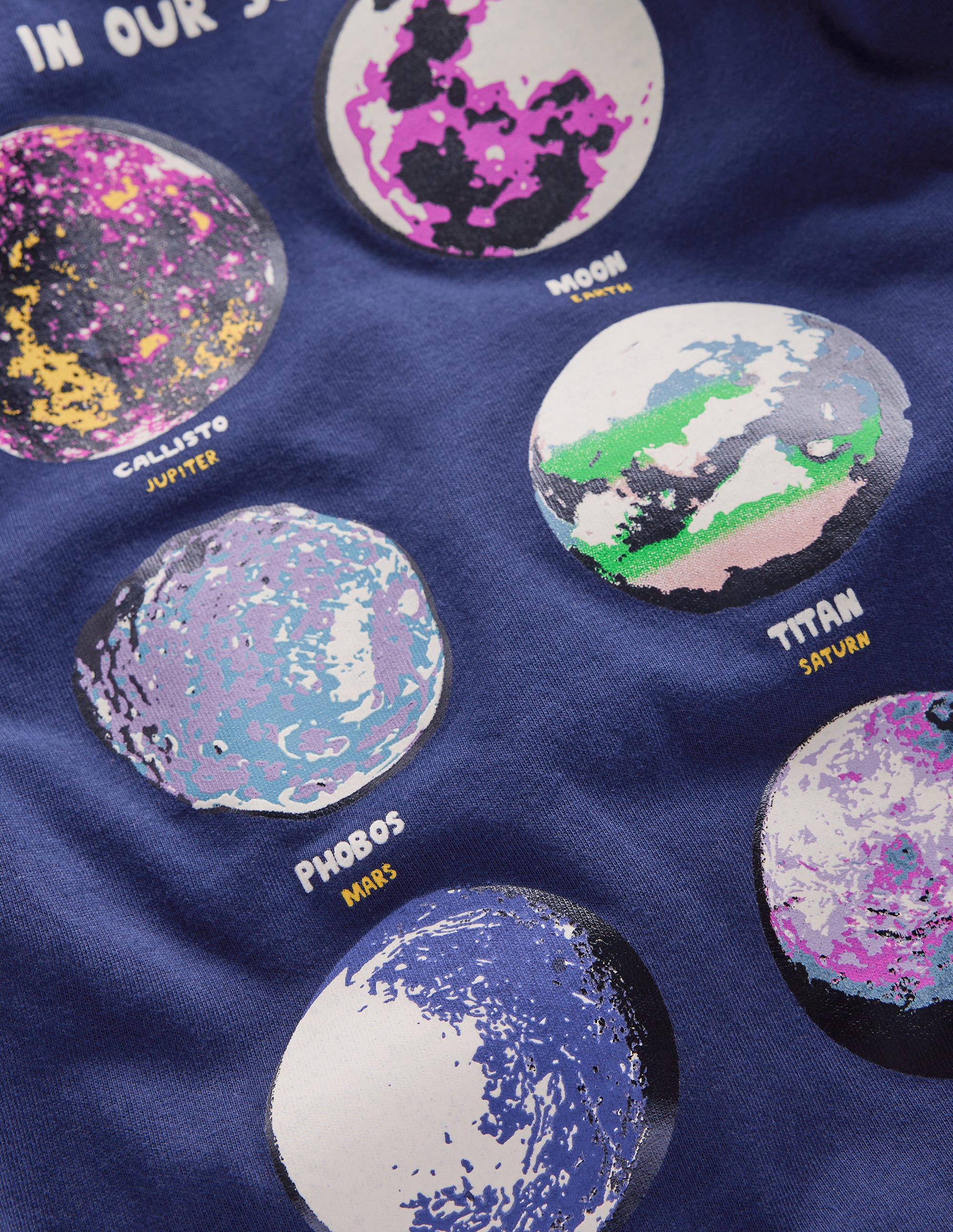 Fun Science Logo T-shirt-College Navy Planets - Image 3