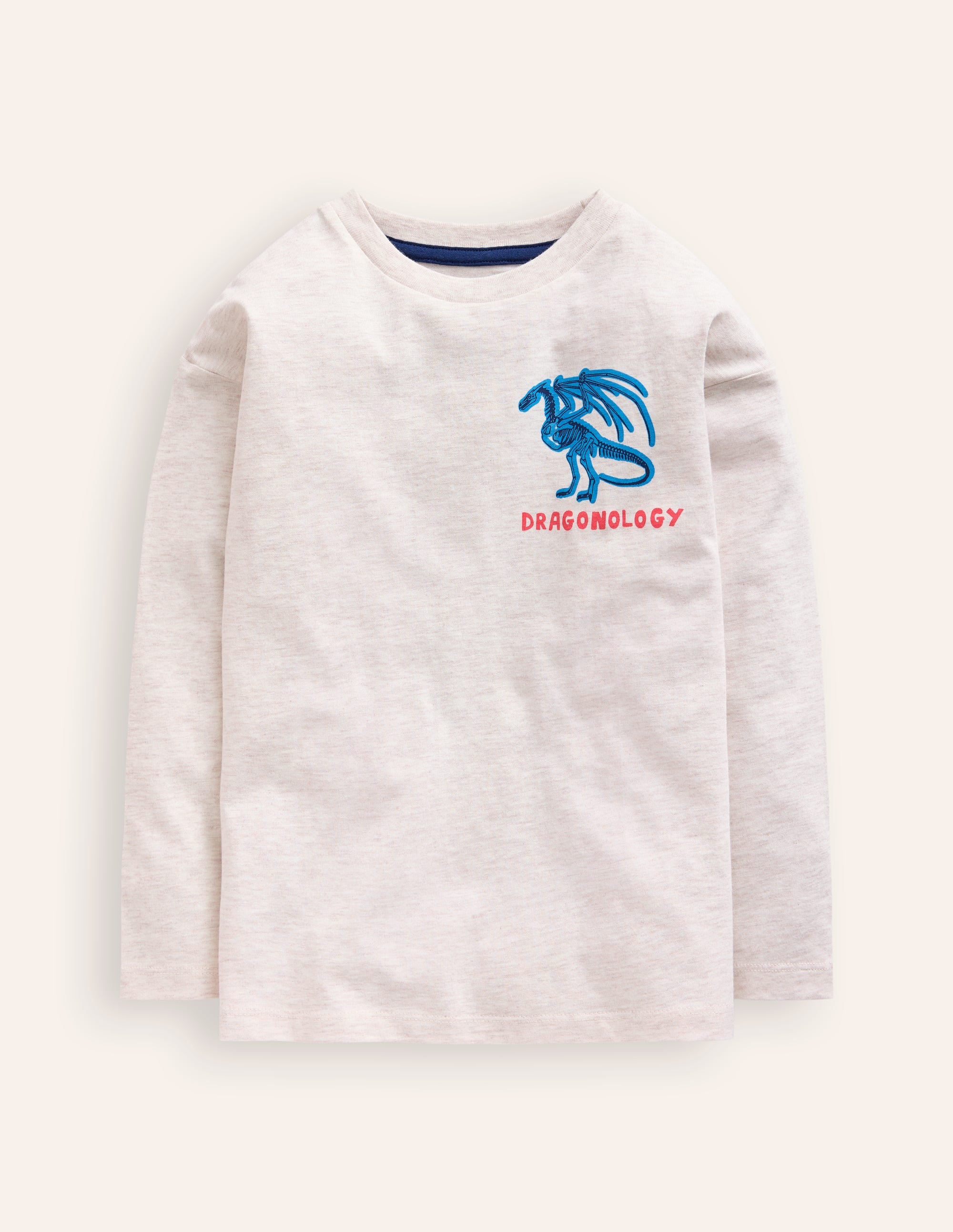 T-shirt à logo scientifique fun-Dragons avoine chiné - Image 1