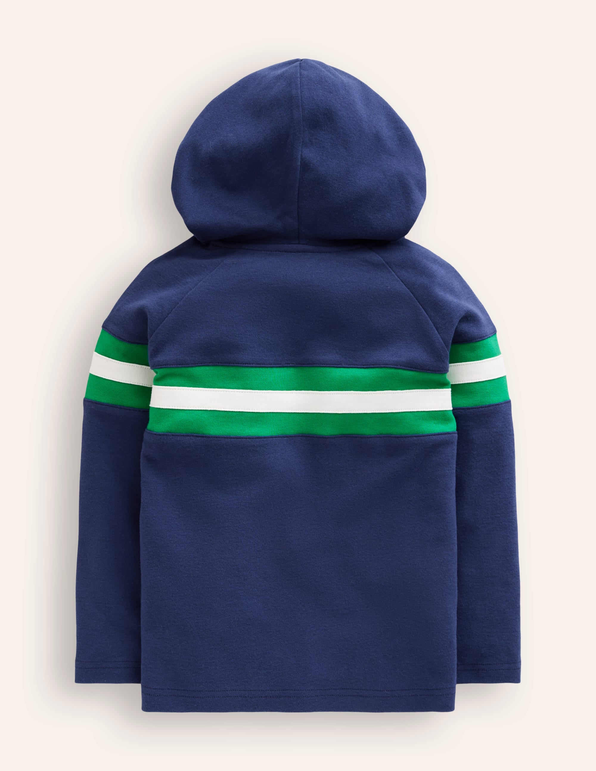 Supersoft Hooded Raglan-College Navy Chest Stripe - Image 2