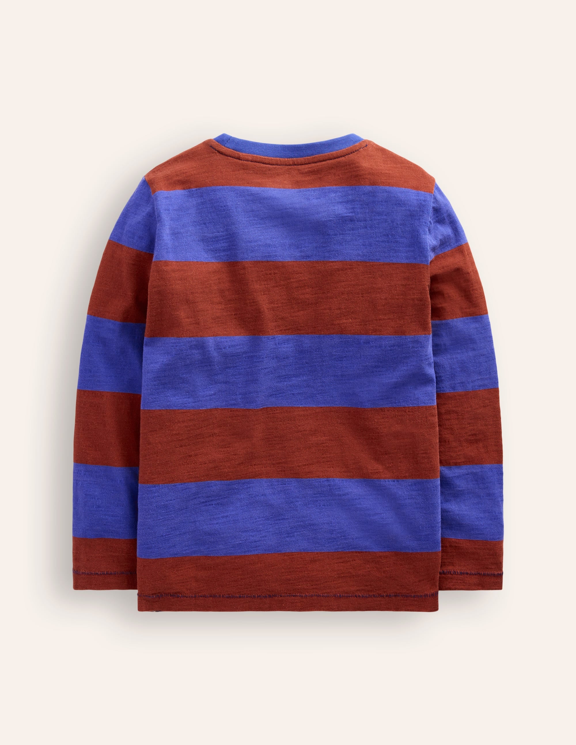 Langärmliges T-Shirt für den Alltag-Blau/Burgunderrot Gestreift - Image 2