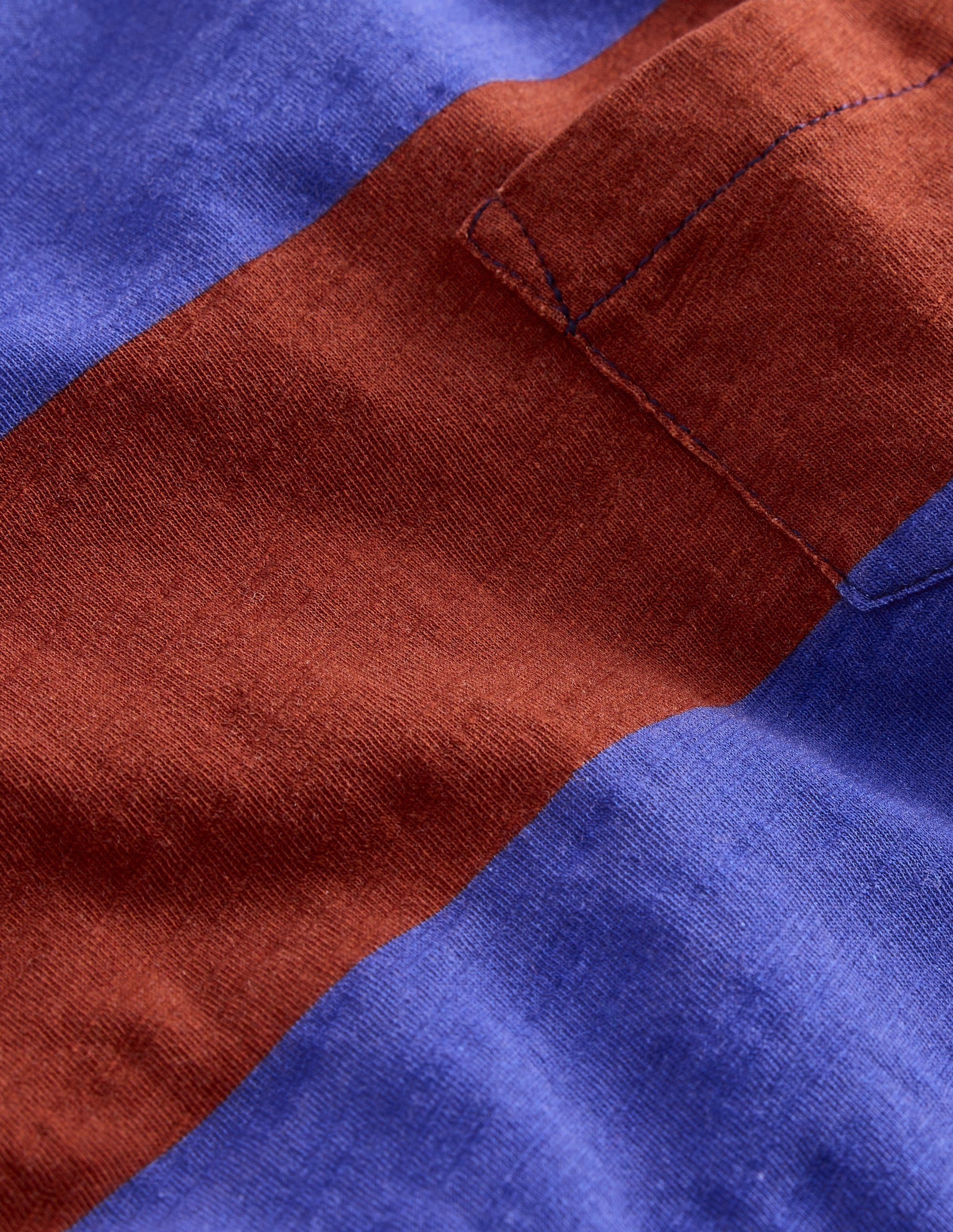 Langärmliges T-Shirt für den Alltag-Blau/Burgunderrot Gestreift - Image 3