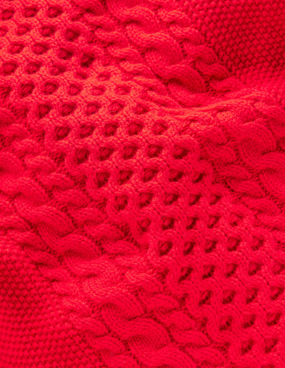 Pull traditionnel torsadé-Rouge Coquelicot