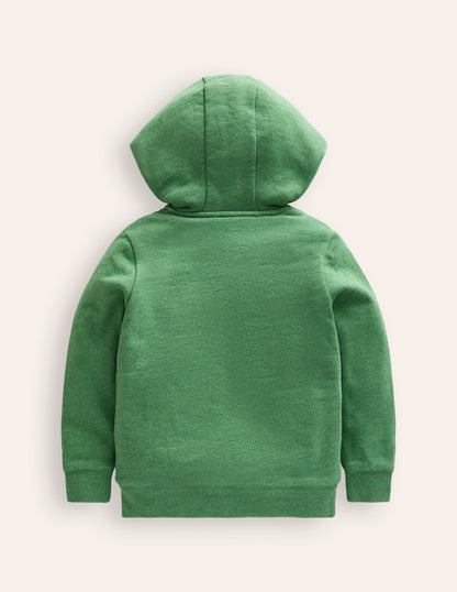 Shaggy-Lined Hoodie-Green Marl