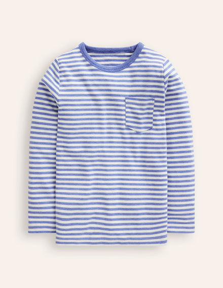 Cosy Brushed Top-Ivory/Bluejay