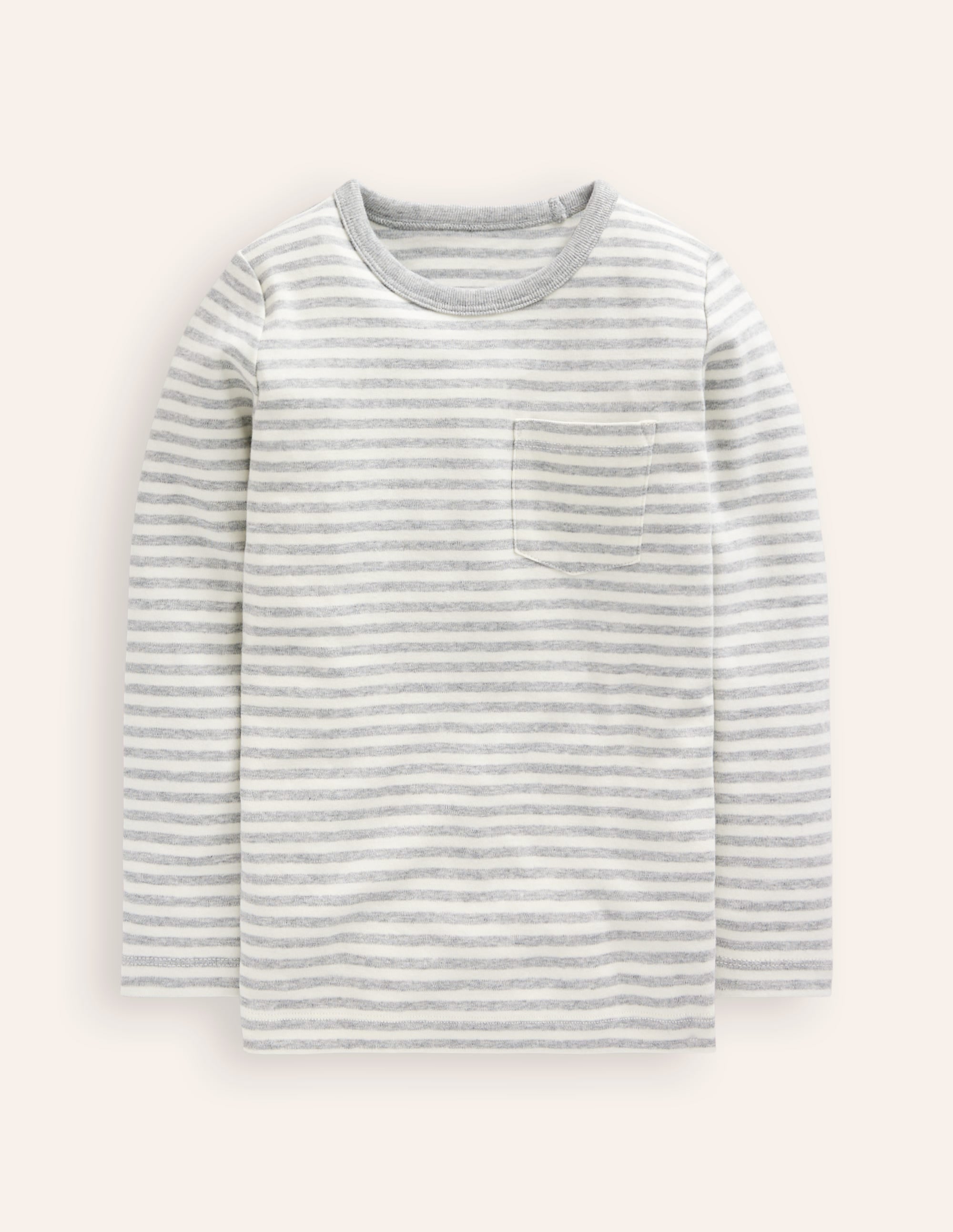 Top cosy brossé-Gris/ivoire - Image 1