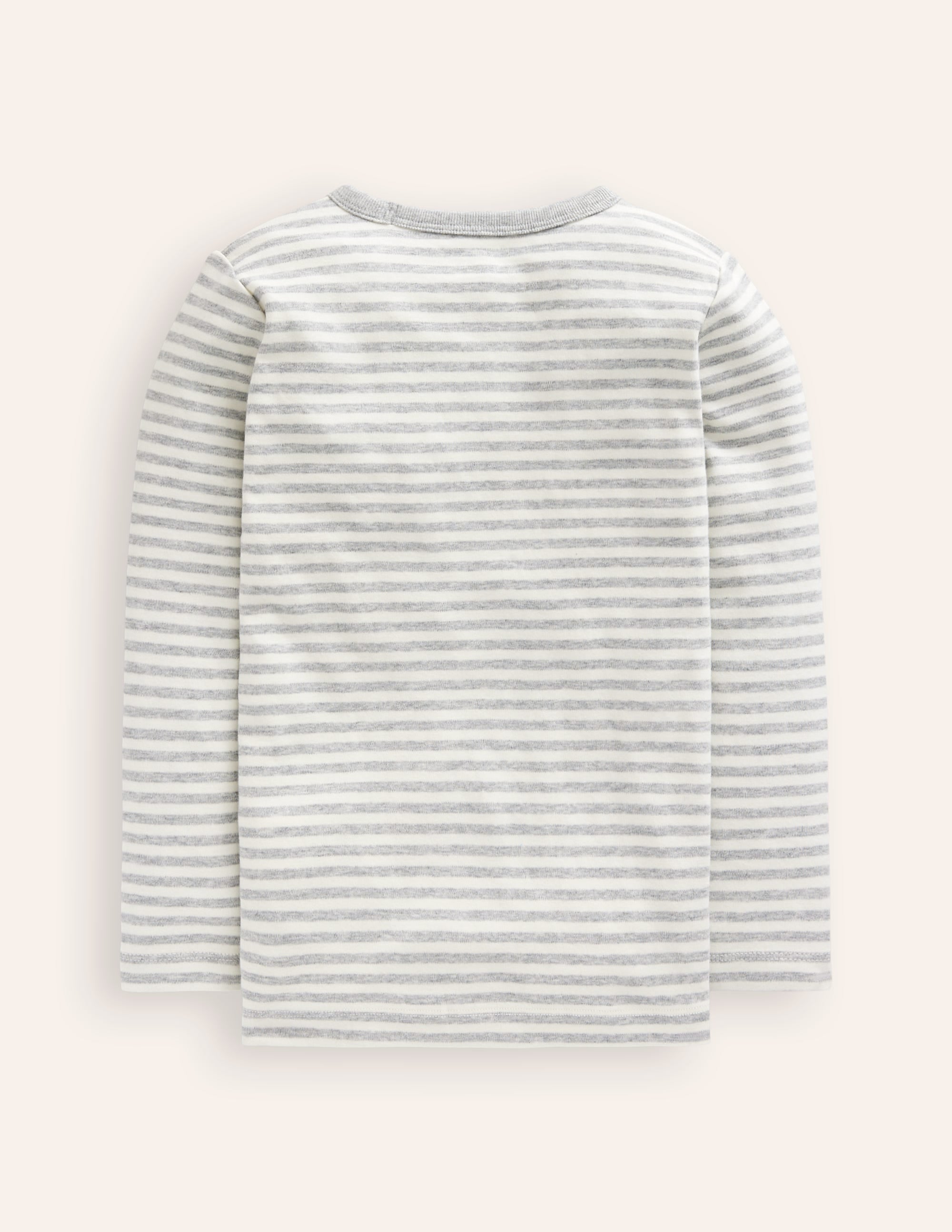 Top cosy brossé-Gris/ivoire - Image 2
