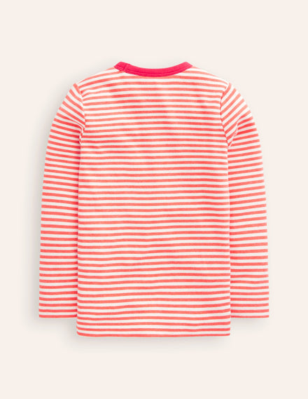 Cosy Brushed Top-Ivory/Strawberry Tart Red