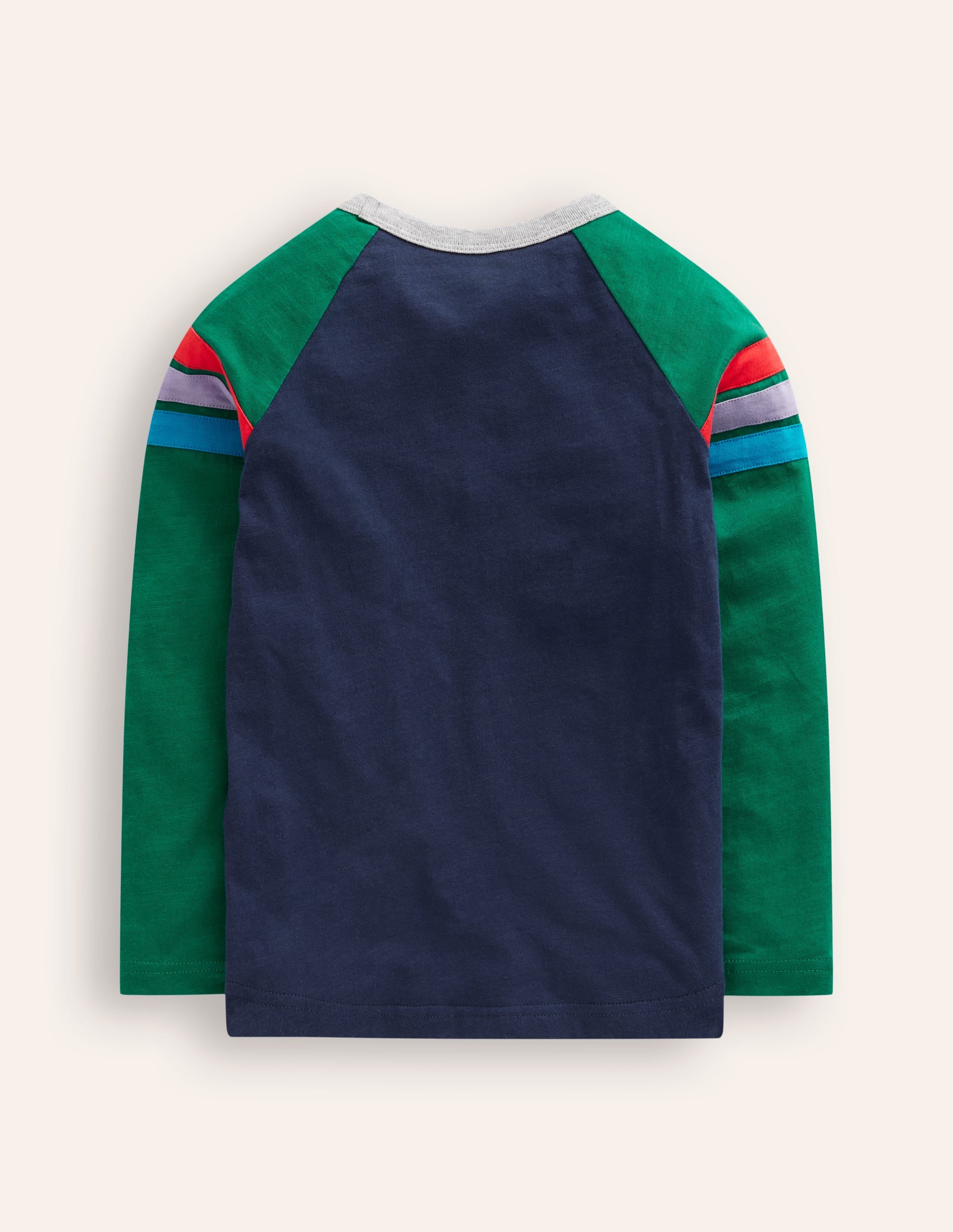 T-shirt à manches longues raglan-Vert joyau/bleu marine - Image 2