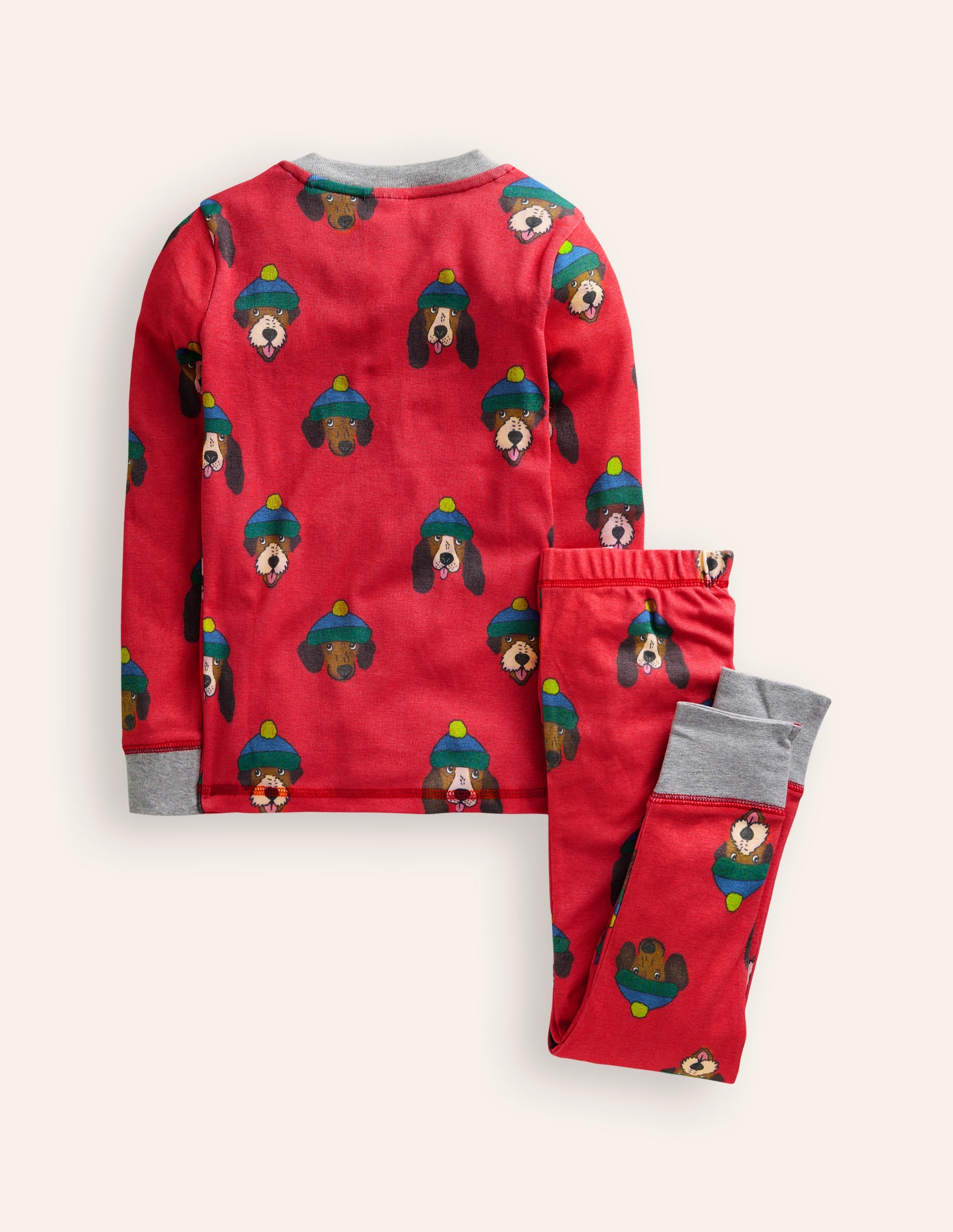 Pyjama long douillet-Chiens rouge coquelicot - Image 2