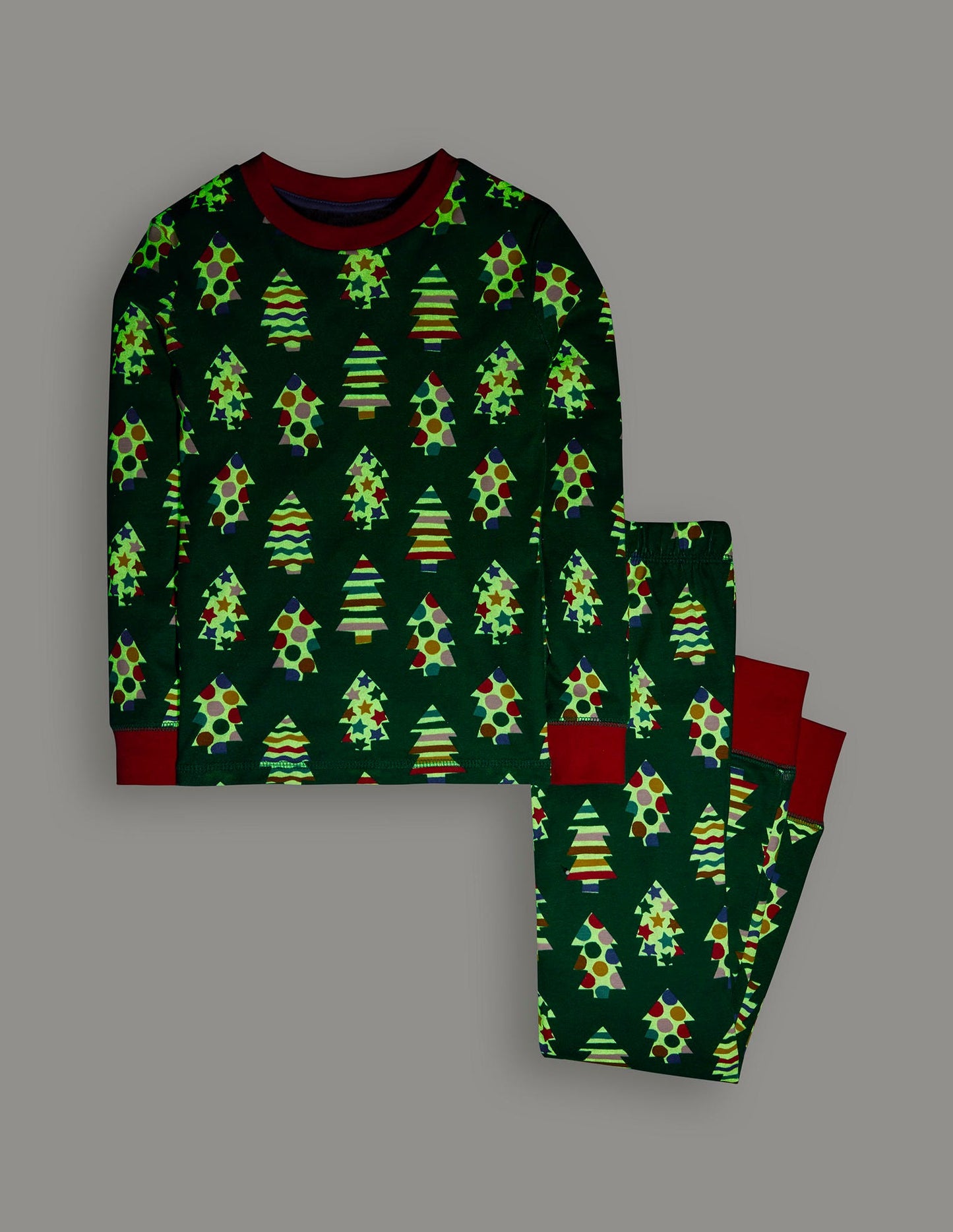 Snug Glow-In-The-Dark Pyjamas-Christmas Trees