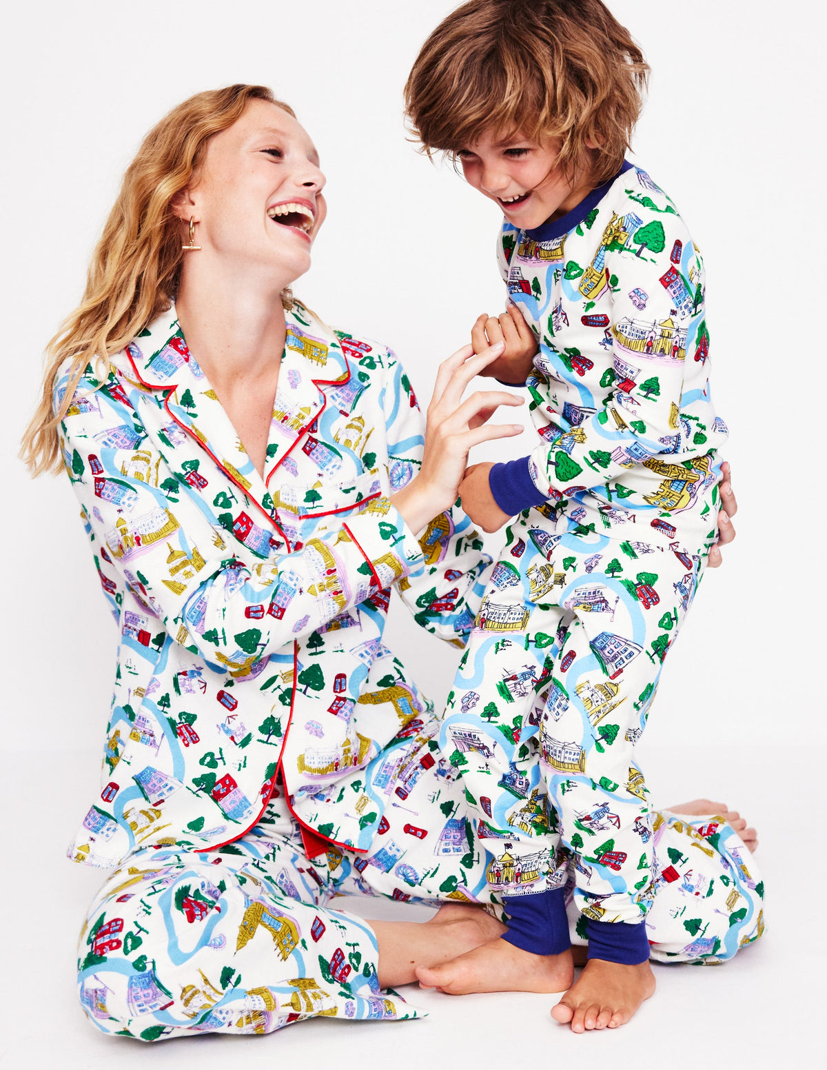 2 pyjamas douillets-Paysage londonien et rayé - Image 4