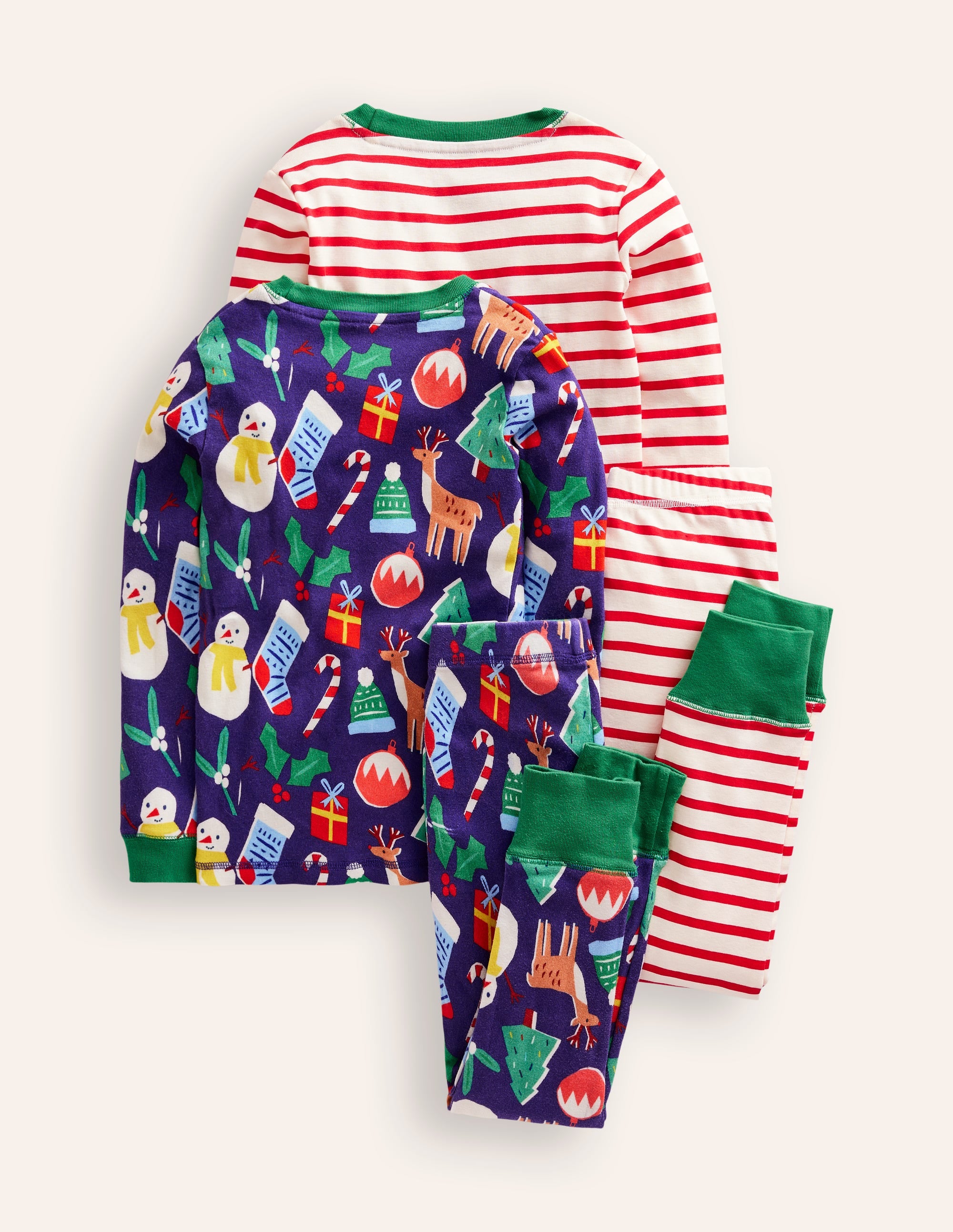 Kuschelige Schlafanzüge im Doppelpack-Weihnachtsgeschenke und Streifen - Image 2