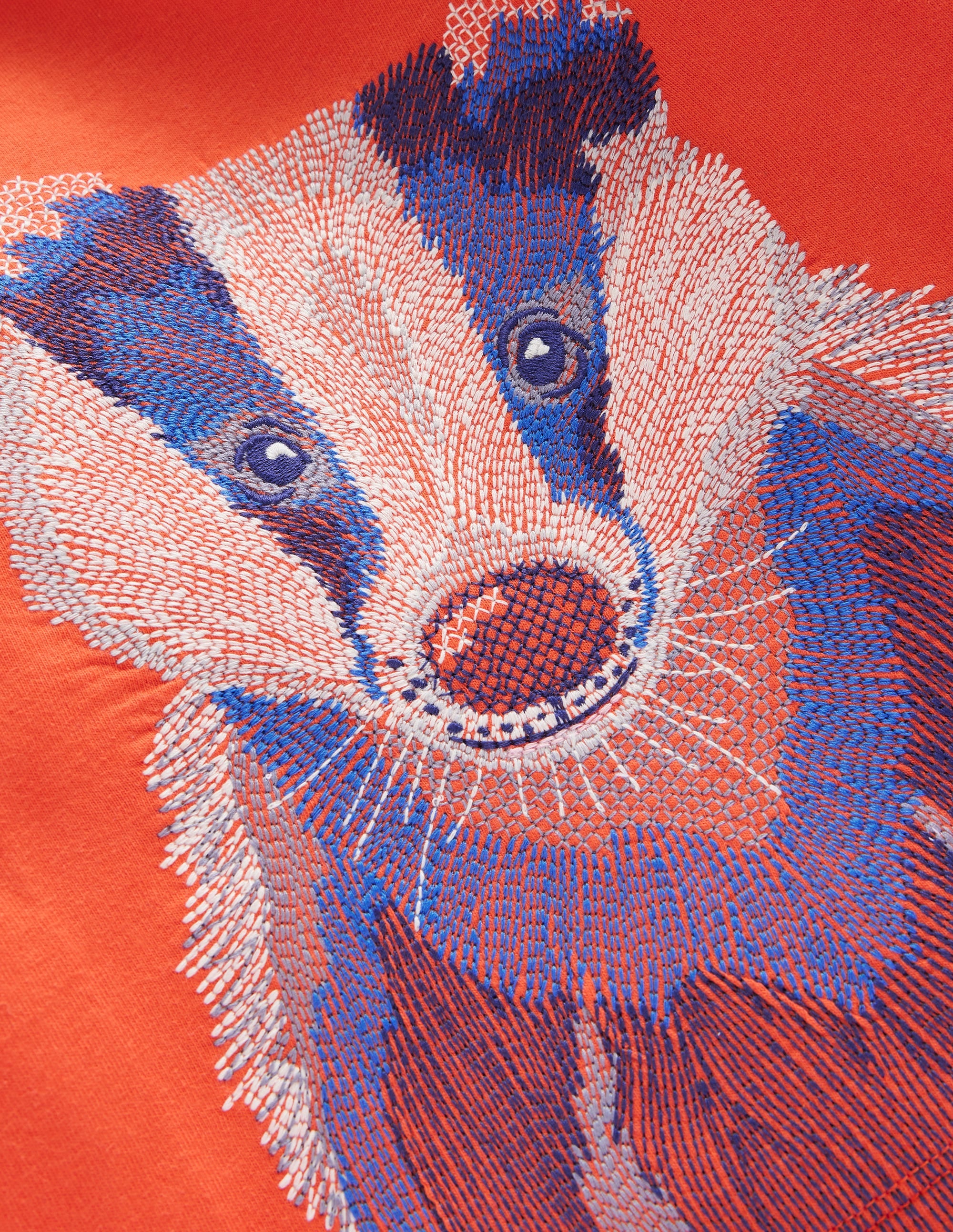 T-shirt à super surpiqûres-Blaireau orange terre cuite - Image 6