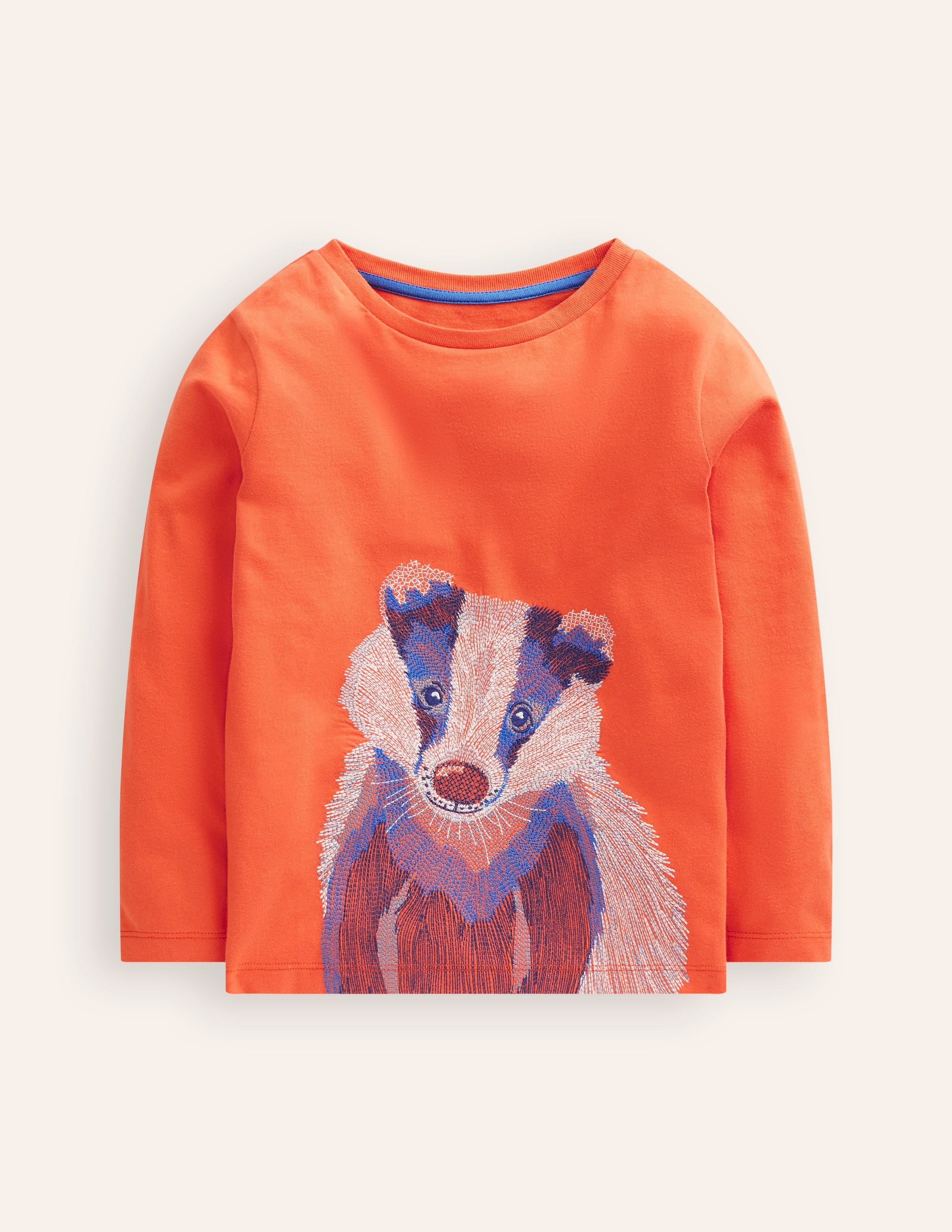 T-shirt à super surpiqûres-Blaireau orange terre cuite - Image 4