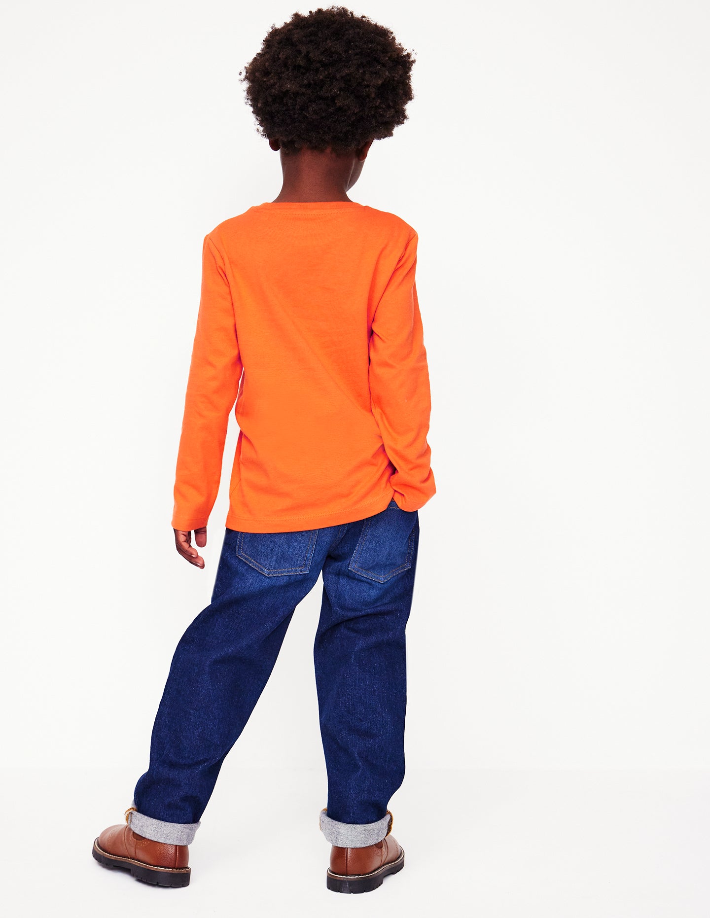 T-shirt à super surpiqûres-Blaireau orange terre cuite - Image 3