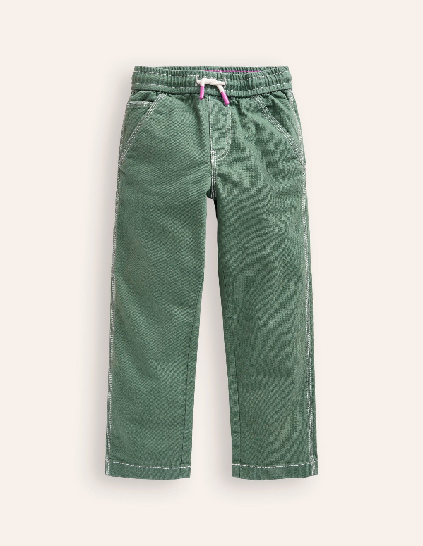 Pull-On Pocket Trousers-Spruce Green