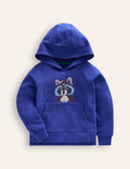 Kapuzenpullover mit Superstitch-Brillant Blau Waschbär