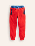 Kuschelige Fleece-Jogginghose-Mohnrot Bunt