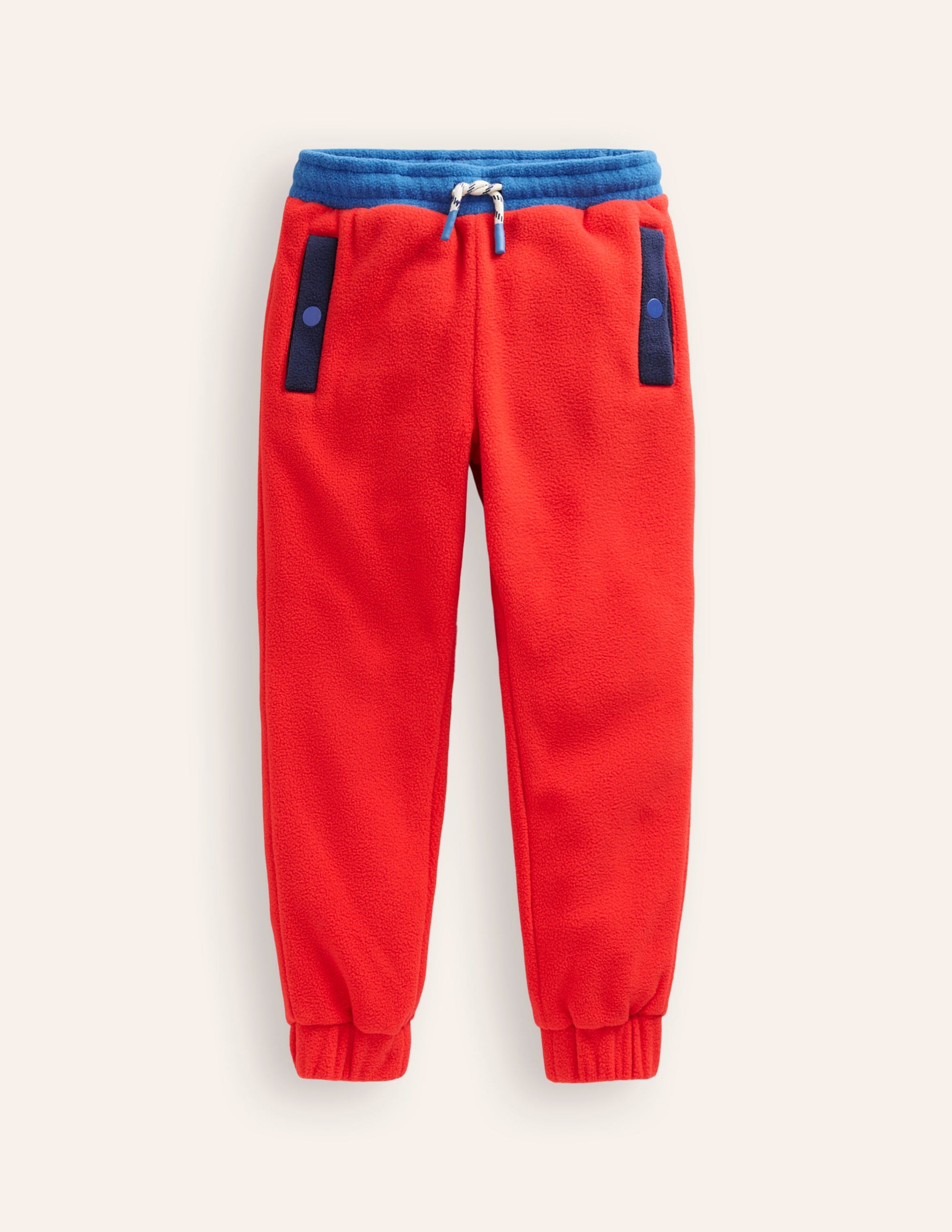 Kuschelige Fleece-Jogginghose-Mohnrot Bunt-1