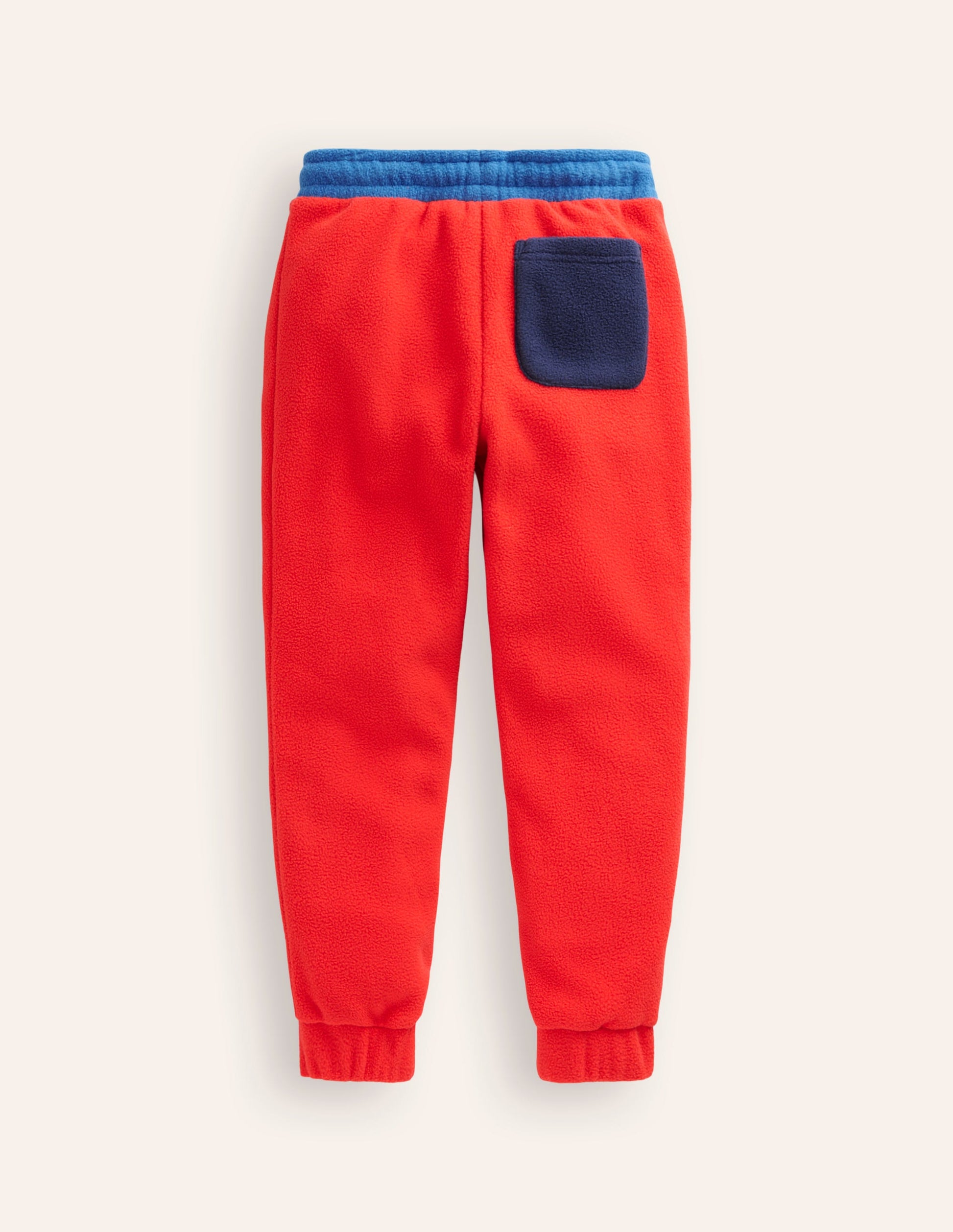 Kuschelige Fleece-Jogginghose-Mohnrot Bunt-2