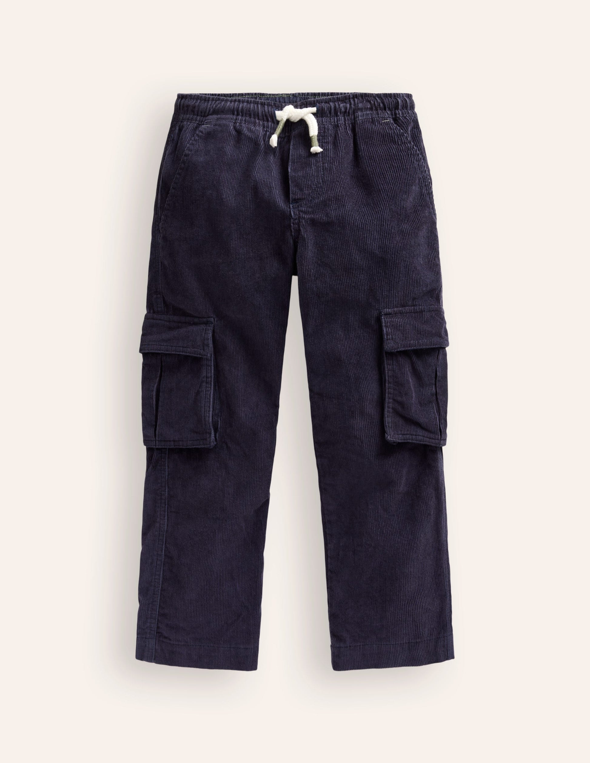 Pull-On Cord Cargo Trousers-French Navy-1