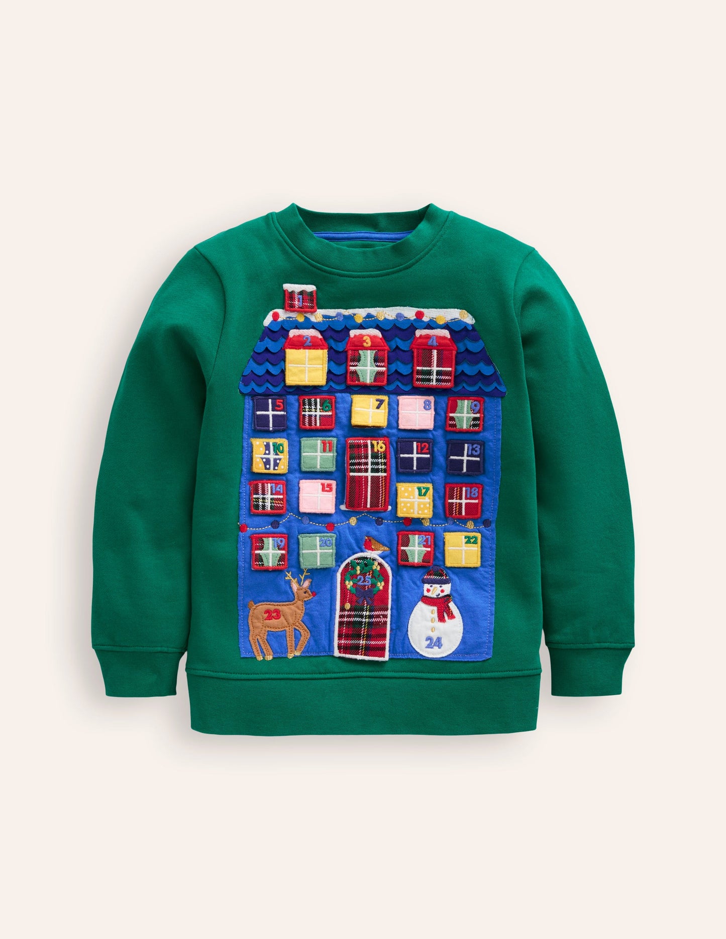 Adventskalender-Sweatshirt-Schmucksteingrün Advent