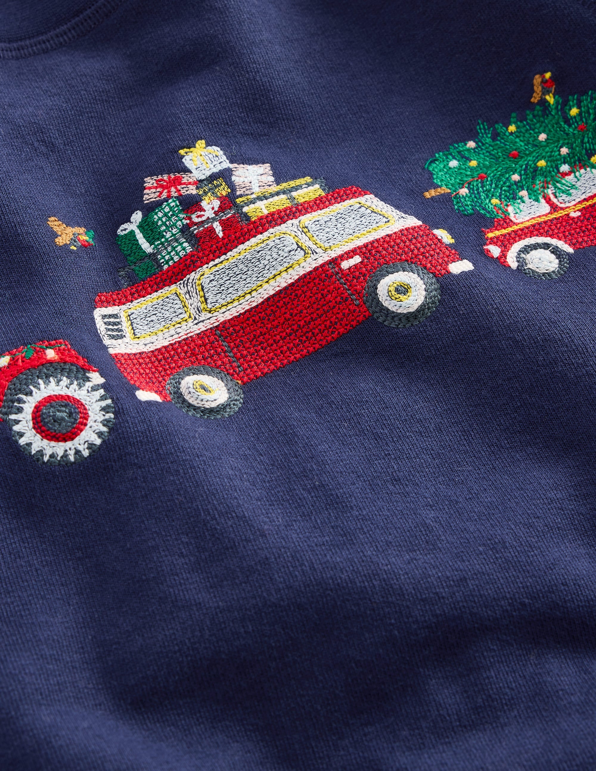 Kuscheliges, festliches Sweatshirt-College Marineblau Autos - Image 3