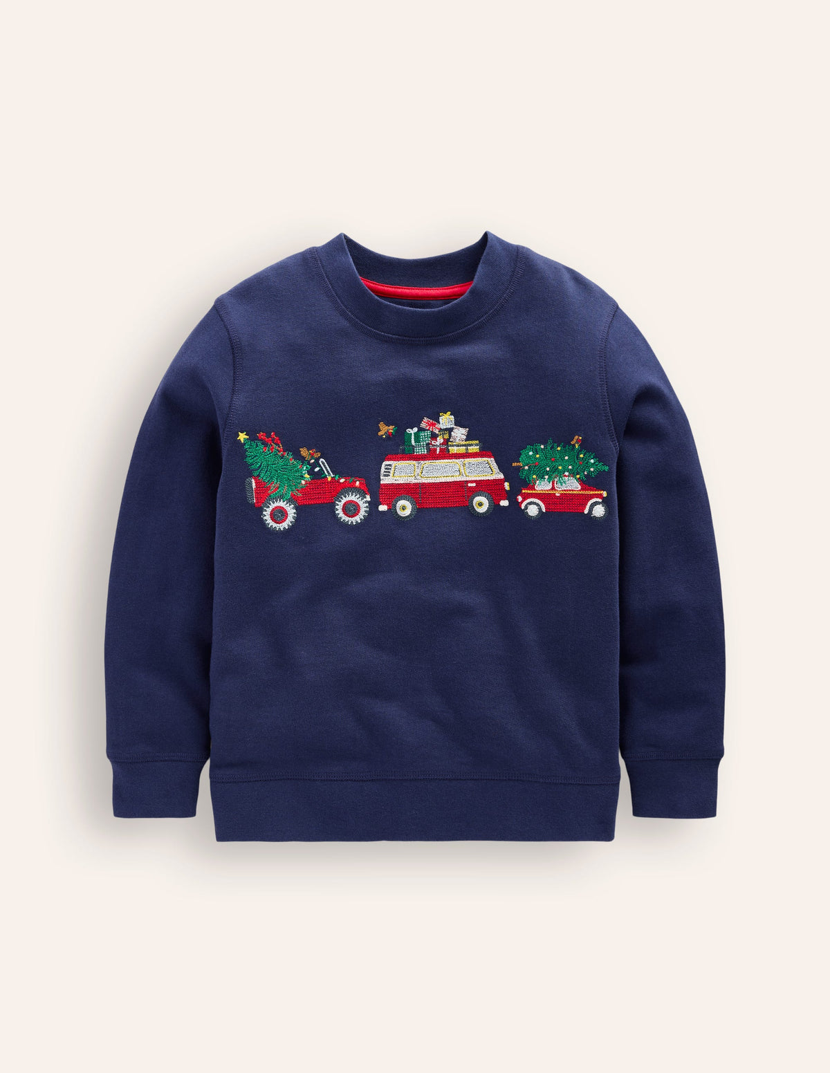 Kuscheliges, festliches Sweatshirt-College Marineblau Autos - Image 1