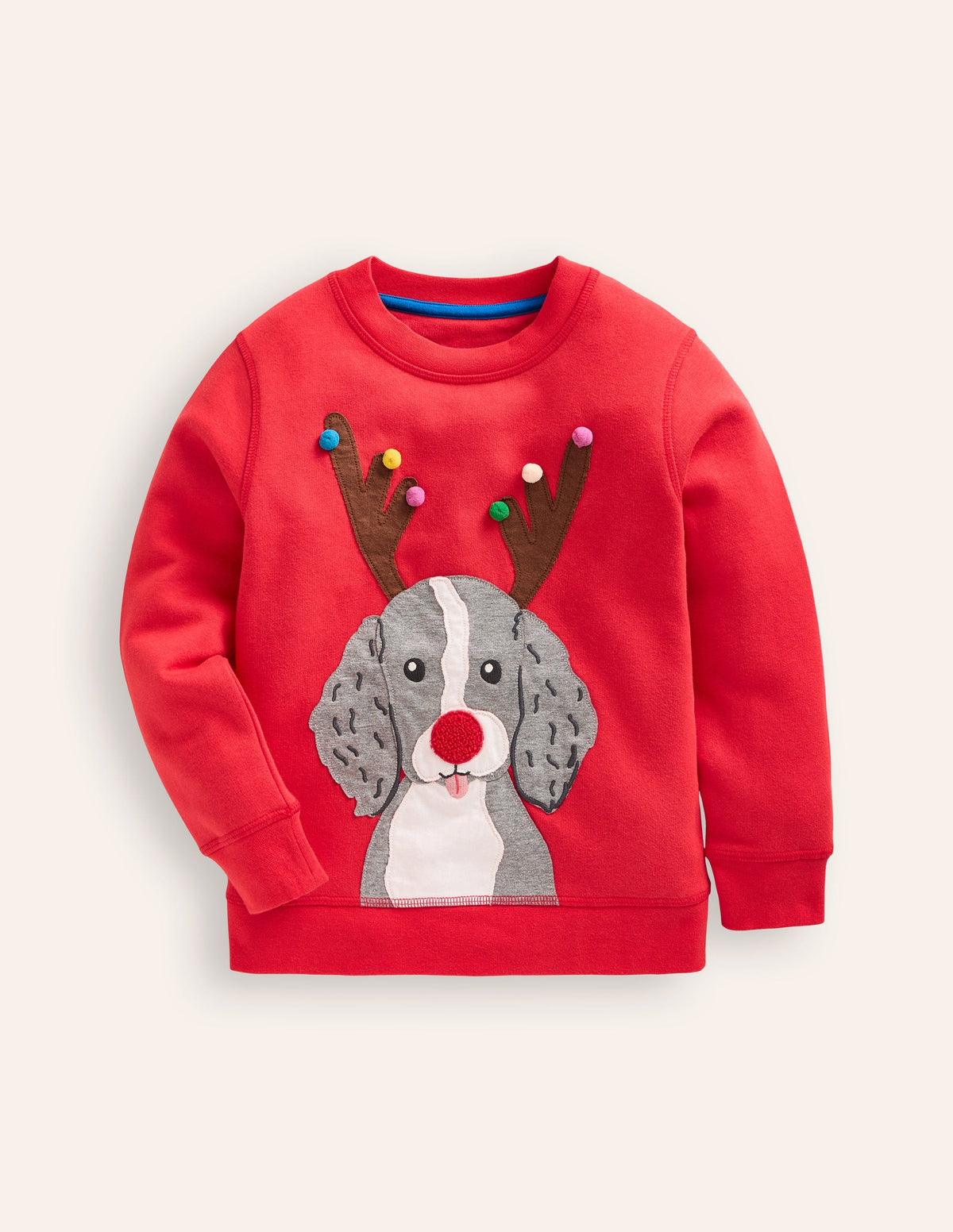 Kuscheliges, festliches Sweatshirt-Mohnblumenrot Hund - Image 1