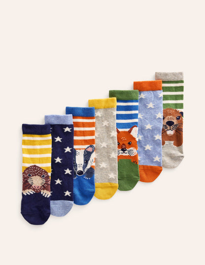 Socken im 7er-Pack-Waldtiere