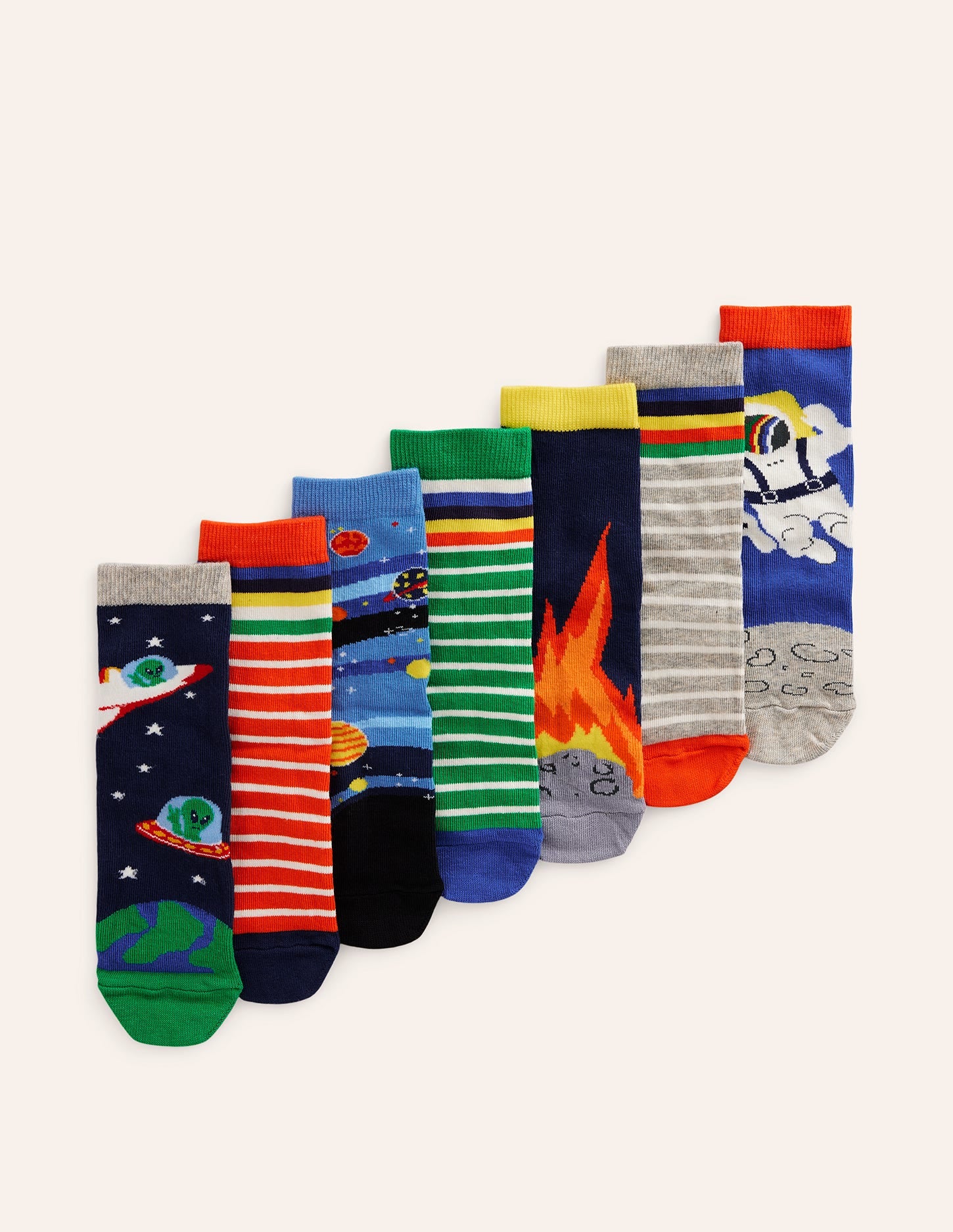 7 paires de chaussettes-Bunt Weltraum - Image 1
