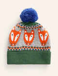 Fair-Isle-Strickmütze-Fichtengrün Fuchs