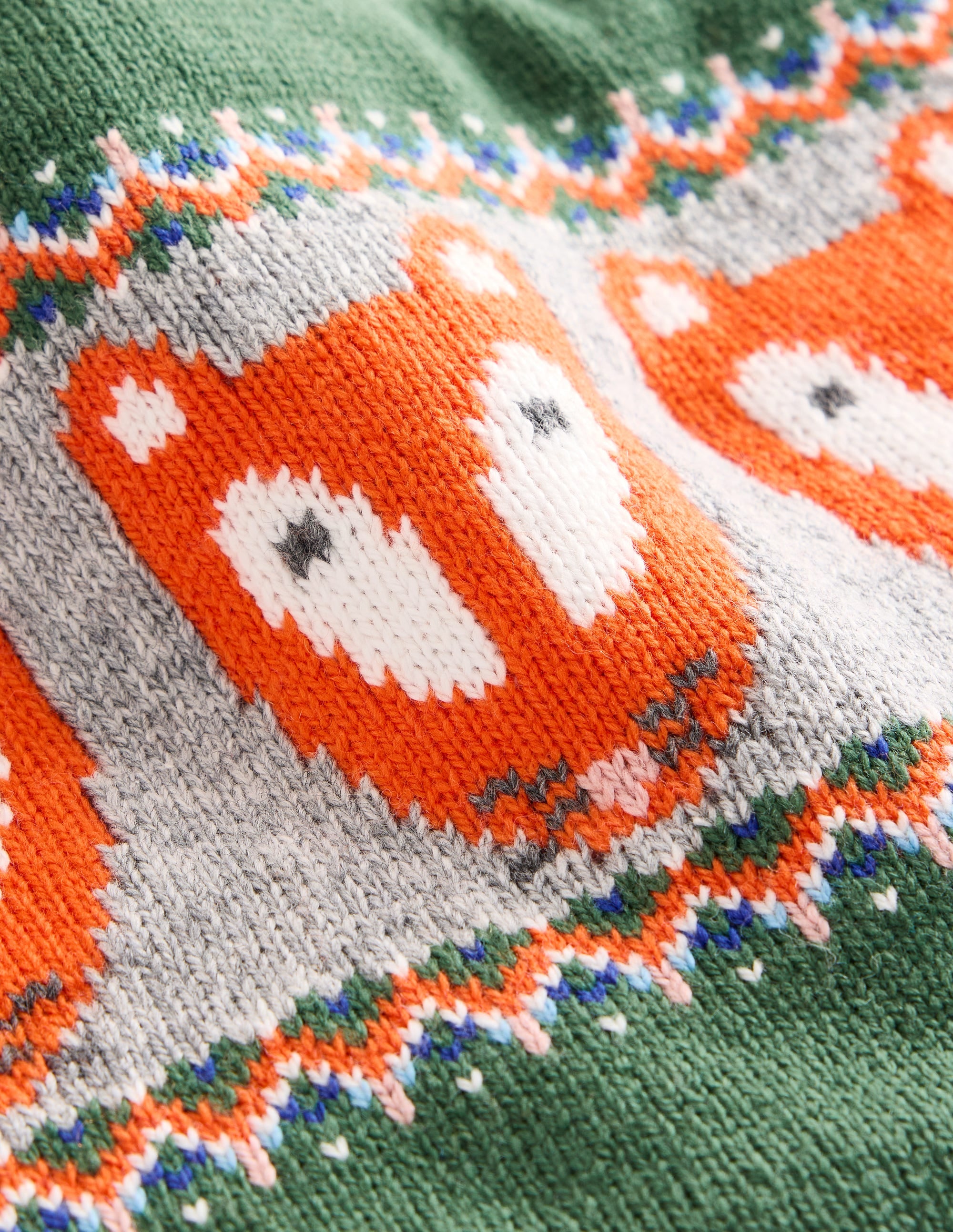 Snood en maille motif jacquard-Renard vert épicéa - Image 2