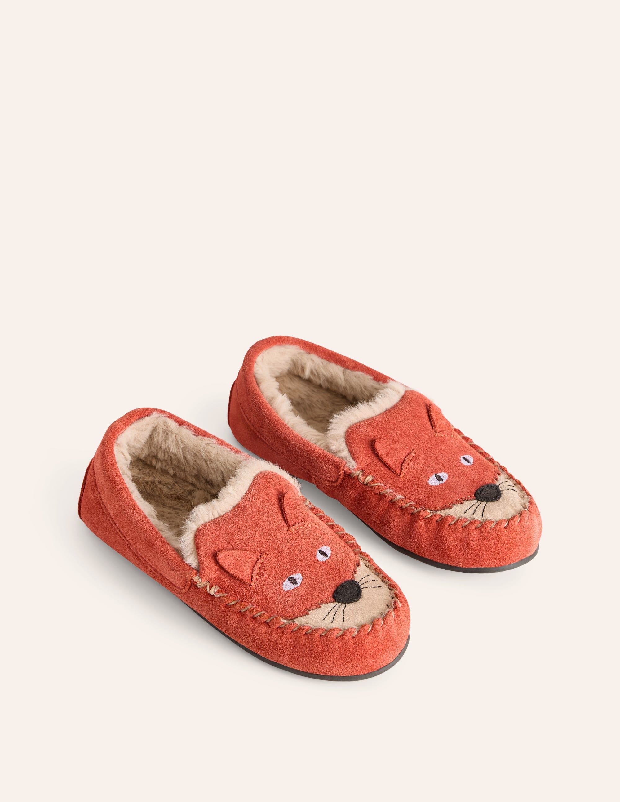 Chaussons confortables en daim renard-Orange épicé automnal - Image 2
