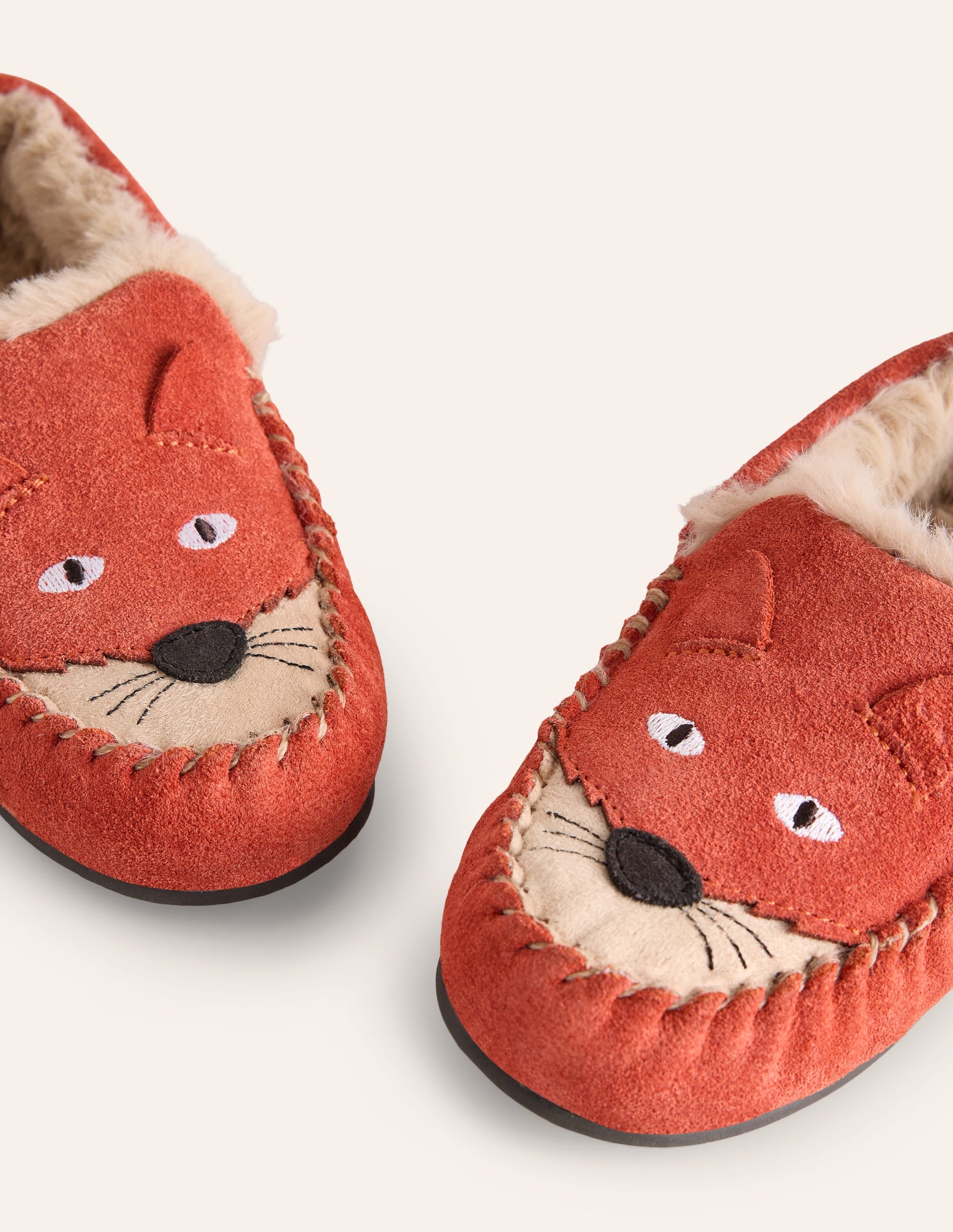 Chaussons confortables en daim renard-Orange épicé automnal - Image 3