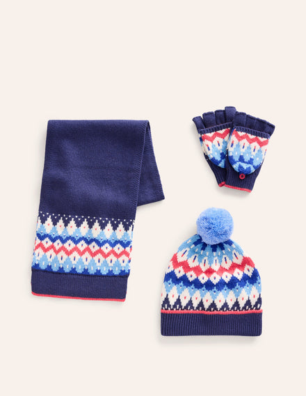 Fair-Isle-Strickset-Saphirblau Geo