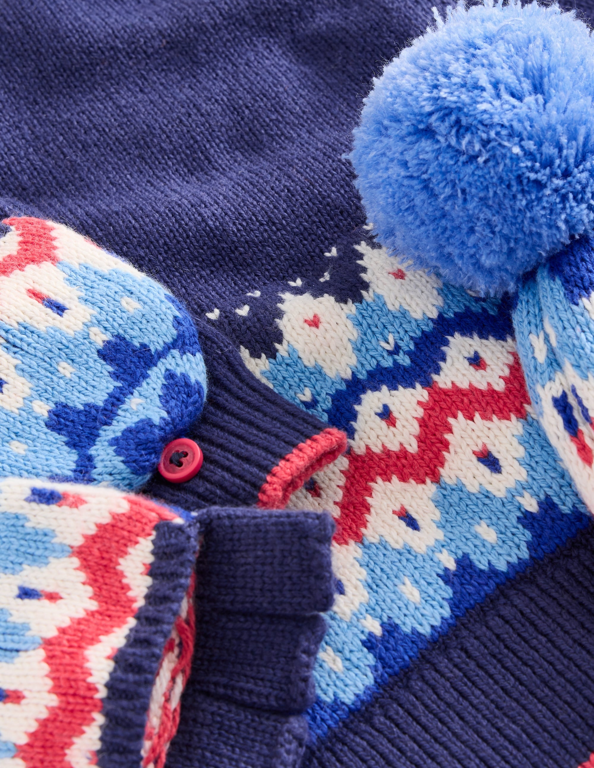 Ensemble en maille motif jacquard-Géo bleu saphir - Image 2