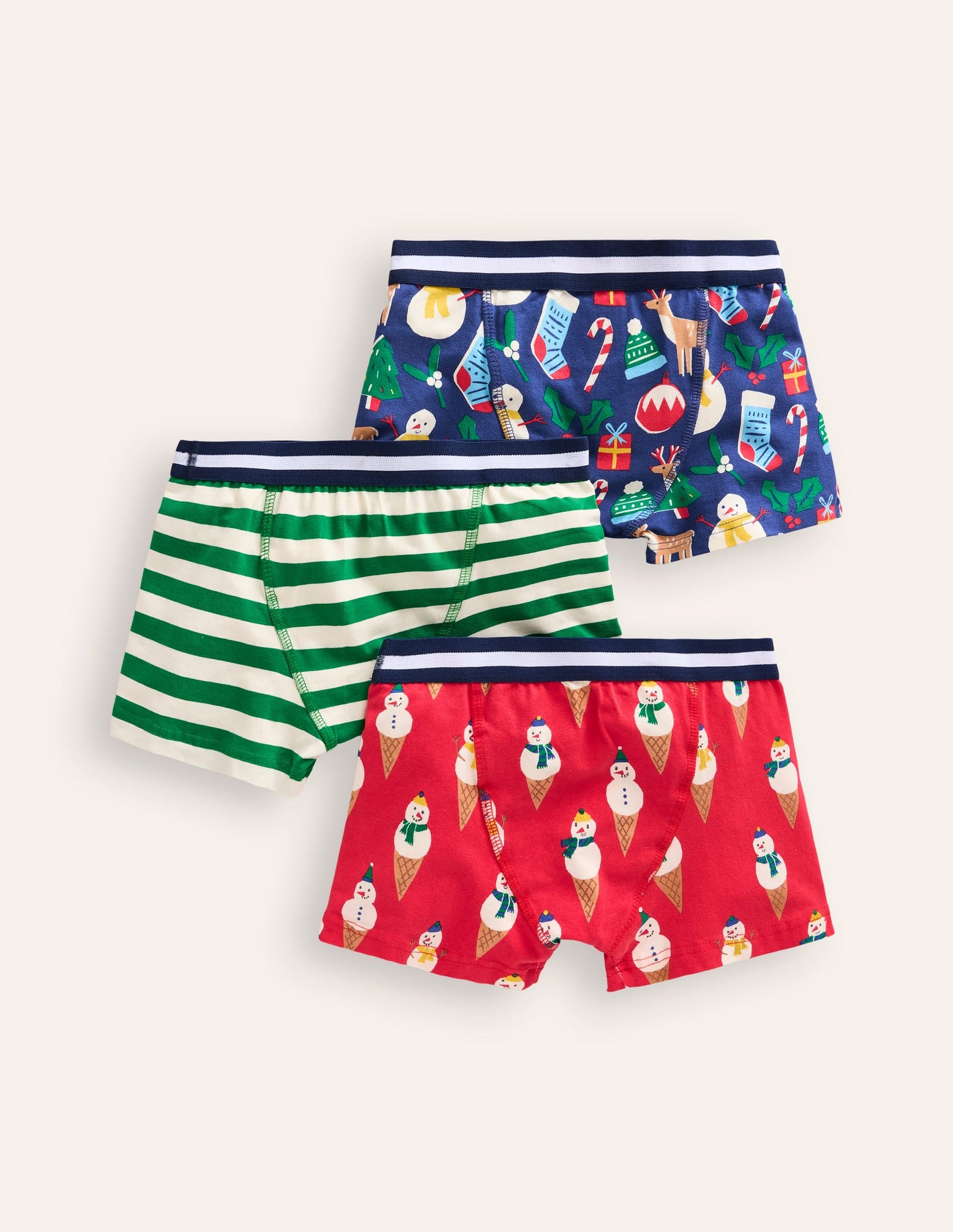 Boxershorts im 3er-Pack-Bunt, Weihnachtsmotiv