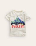 T-shirt à imprimé Everest-Montagne ivoire