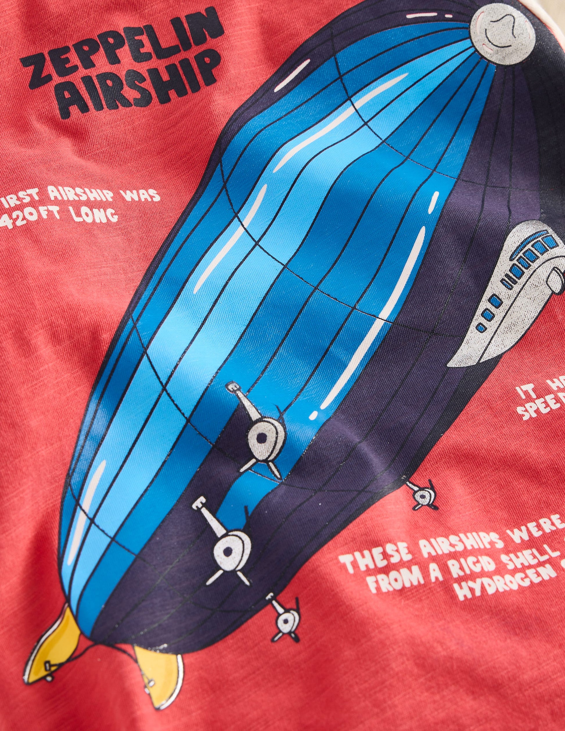 Printed Logo Raglan T-Shirt-Cherry Tomato Zepplin Airship-3