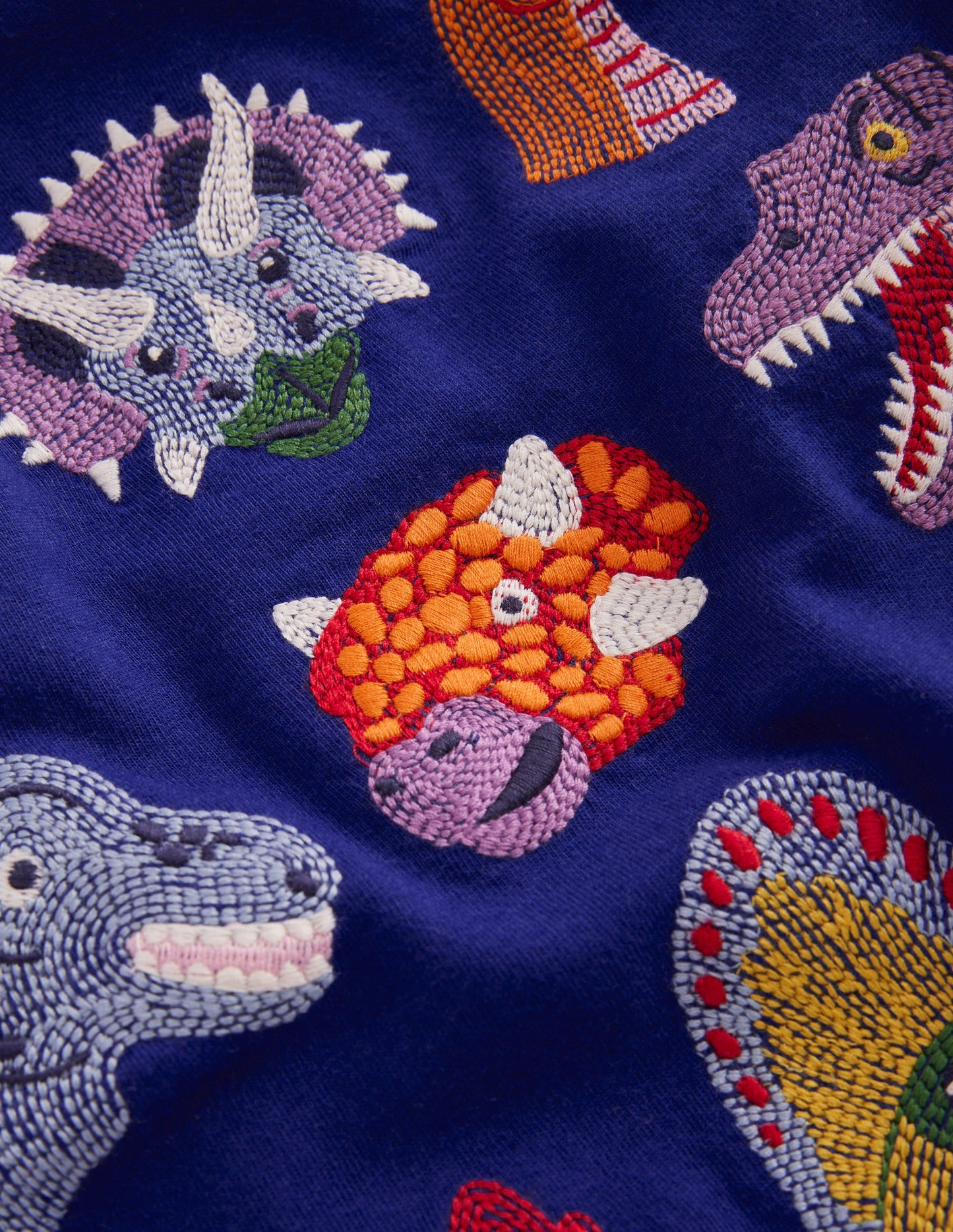 Originelles Superstitch-T-Shirt mit Gittermotiv-Saphirblau Dino