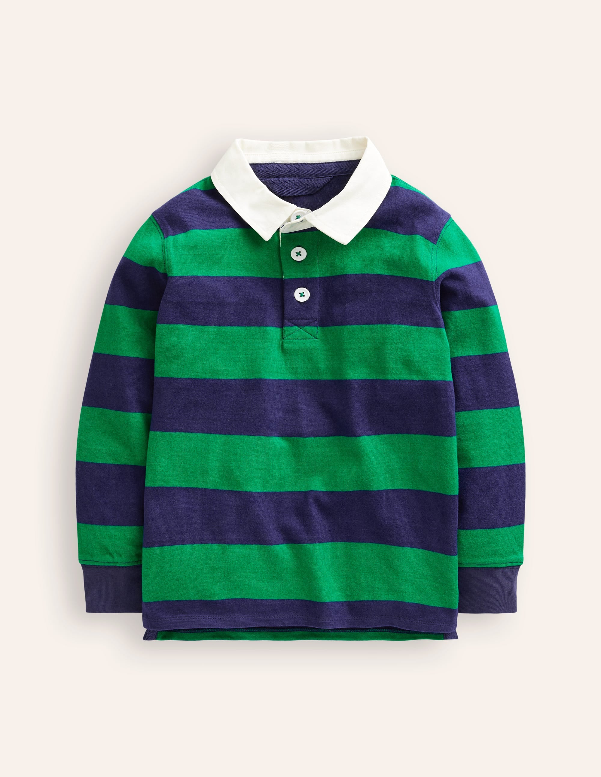 Klassisches Rugbyhemd-Schuluniform-Marineblau/Hochlandgrün - Image 1