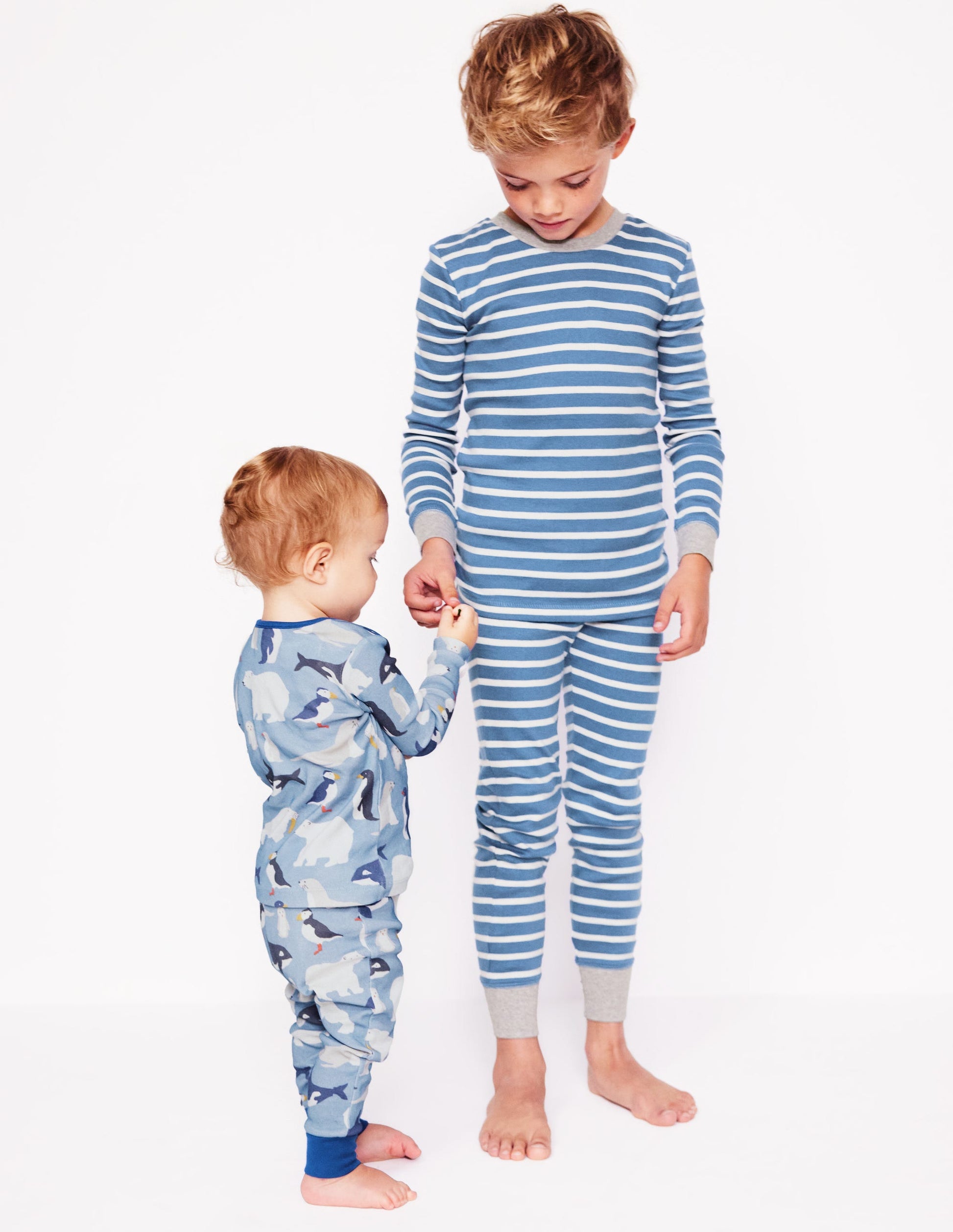 Snug Twin Pack Pyjamas-Blue Artic Animals and Stripe-3