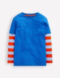 T-Shirt im Lagenlook-Blau