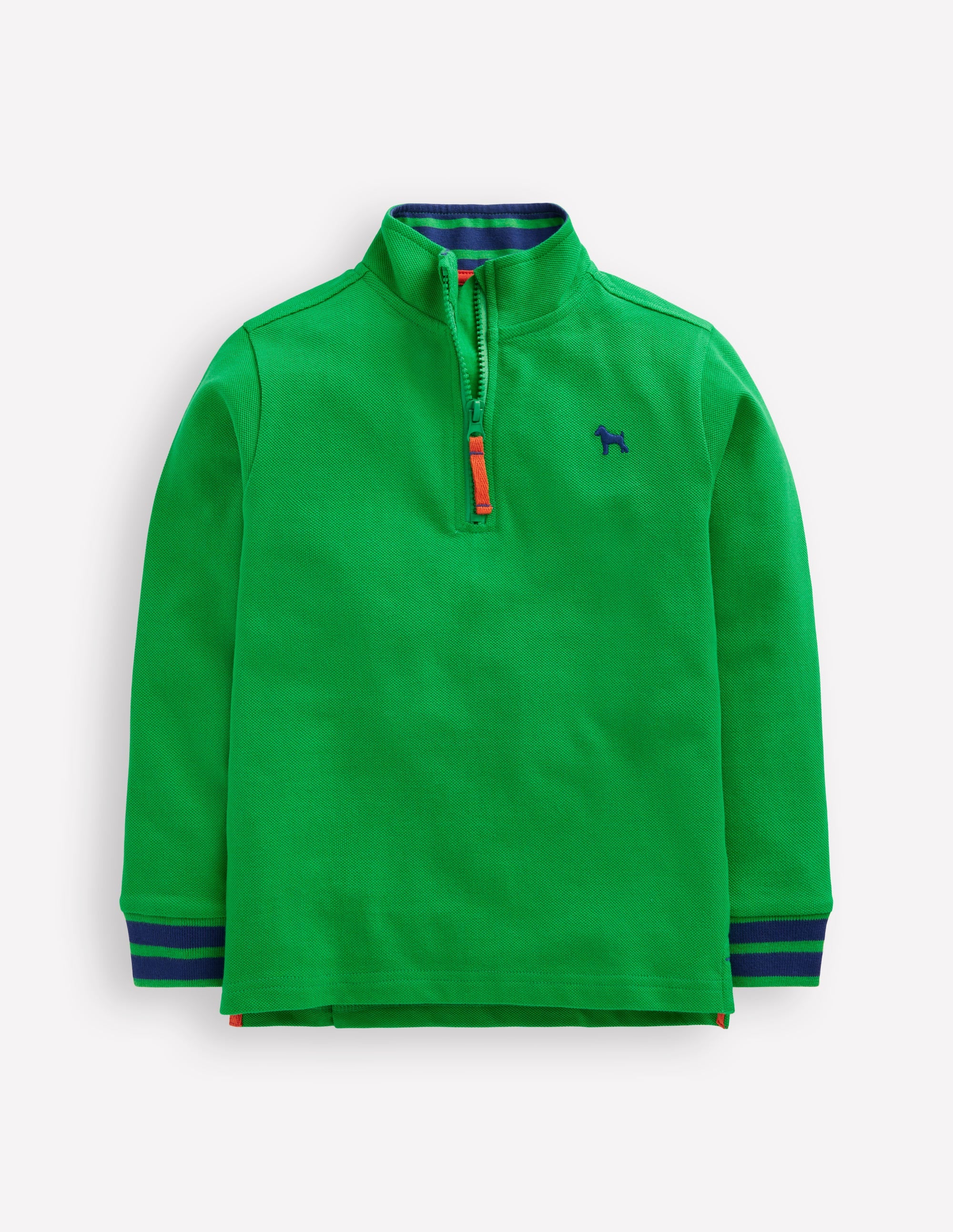 Pique Polo Half Zip-Sapling Green - Image 1